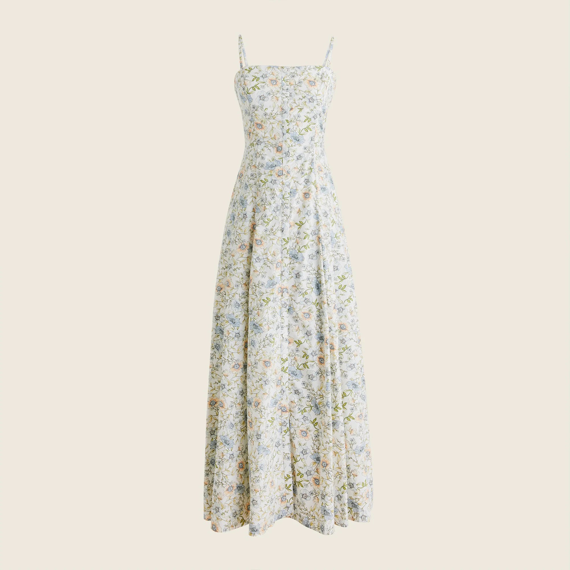 J.Crew Buttondown Cotton Poplin Dress In Floral Vines For Women