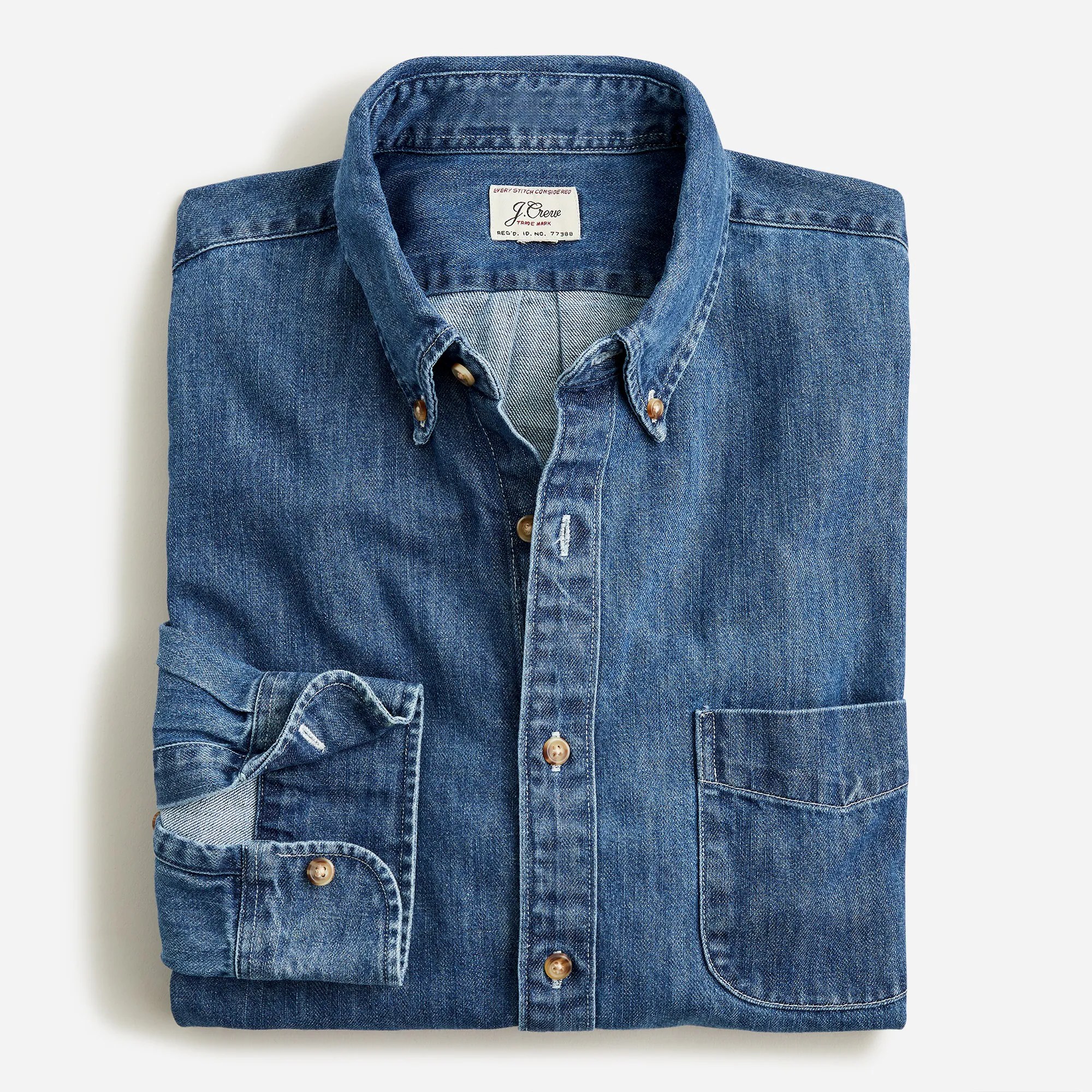 J.Crew Midweight Denim Workshirt For Men