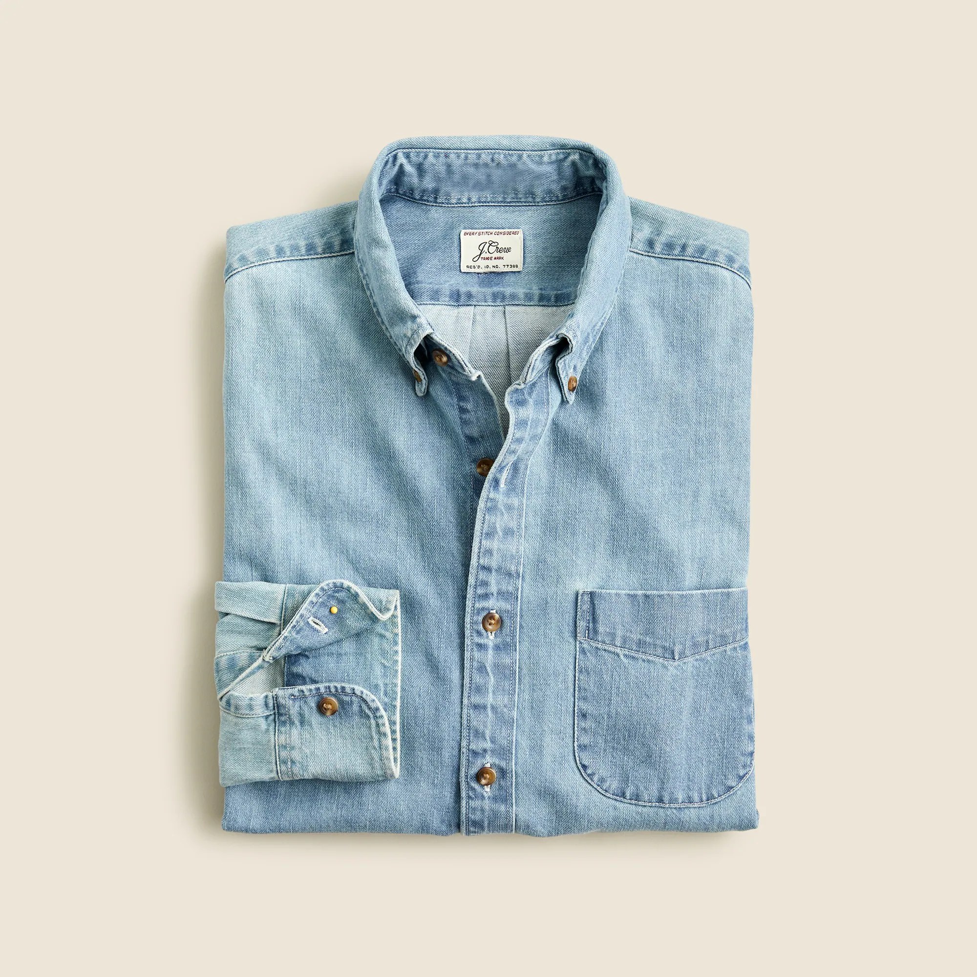 J.Crew Midweight Denim Workshirt For Men