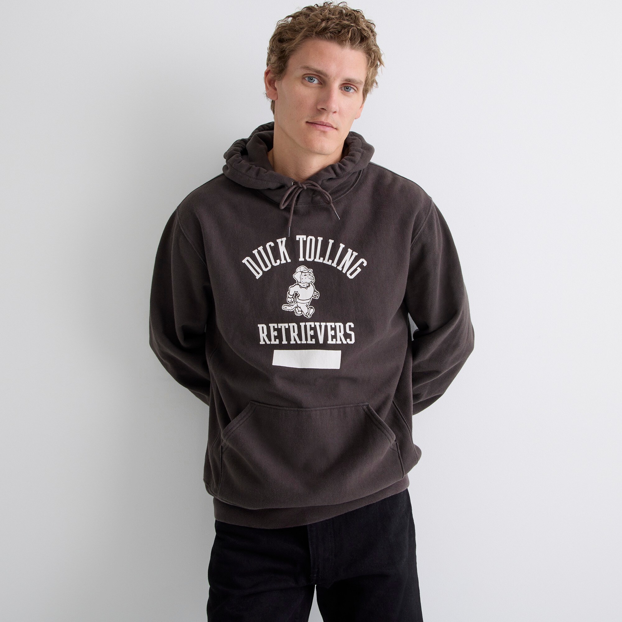 J.Crew Heritage 14 Oz. Fleece Retriever Graphic Hoodie For Men