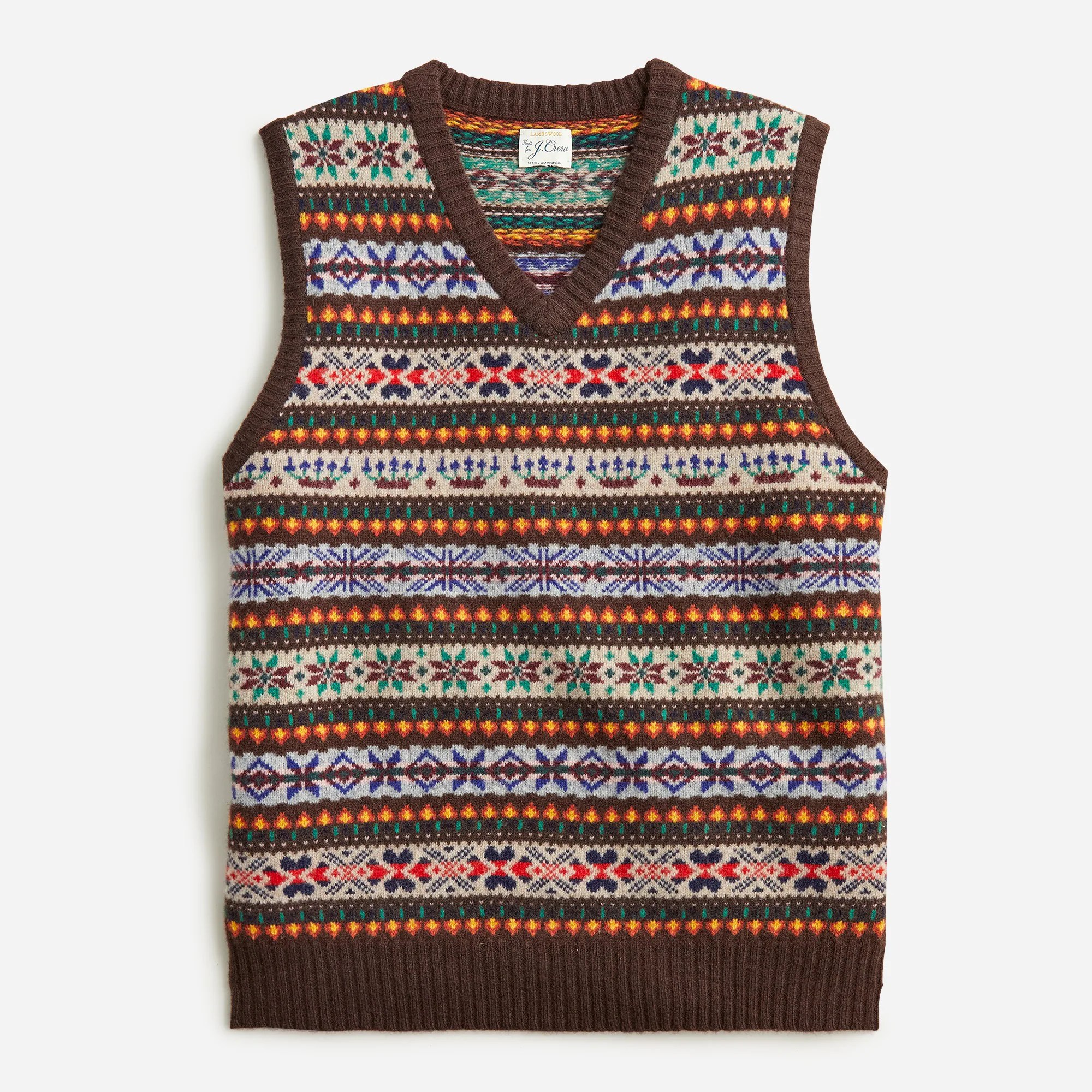 J.Crew Lambswool Fair Isle Sweatervest For Men
