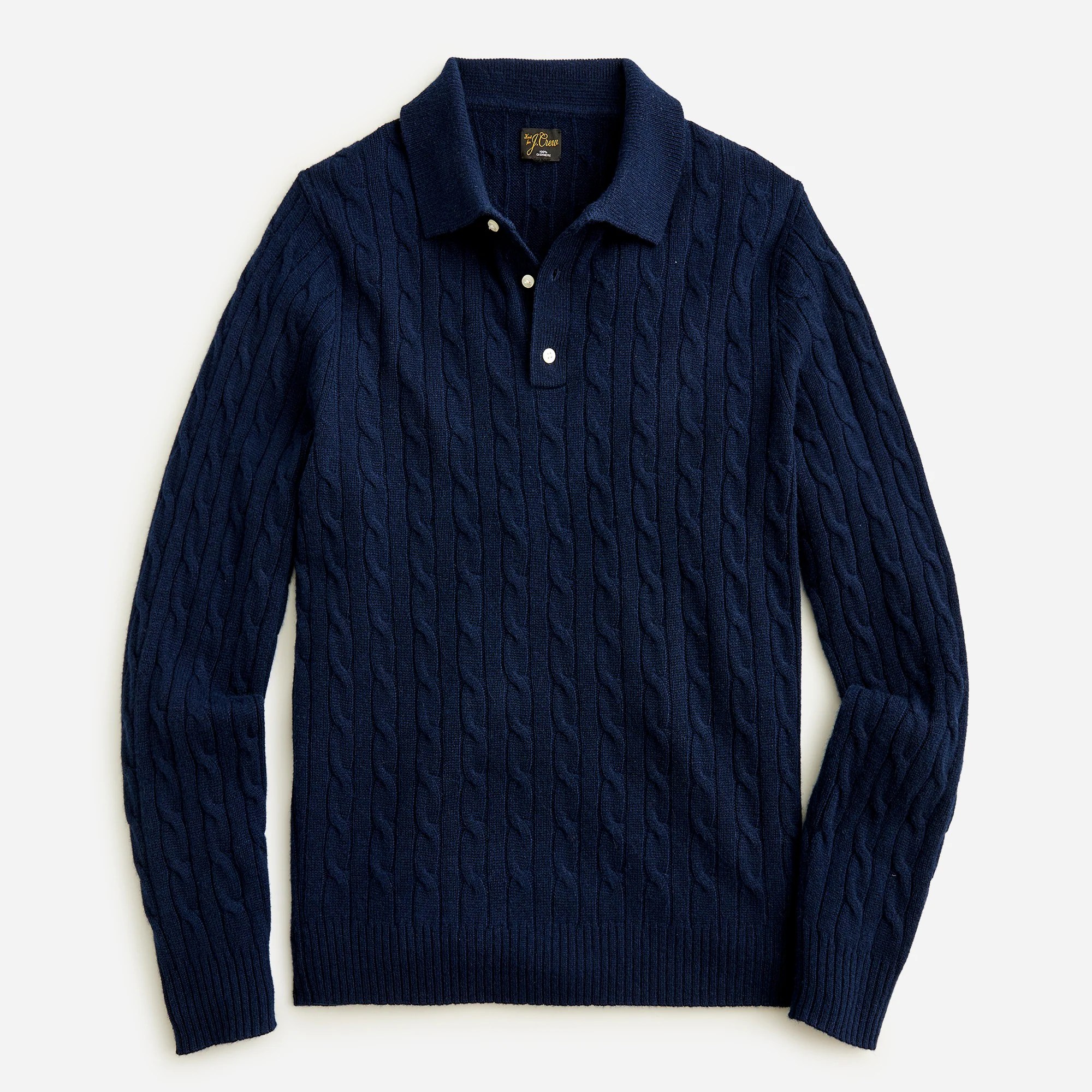 J.Crew Limitededition Cashmere Cableknit Sweaterpolo For Men