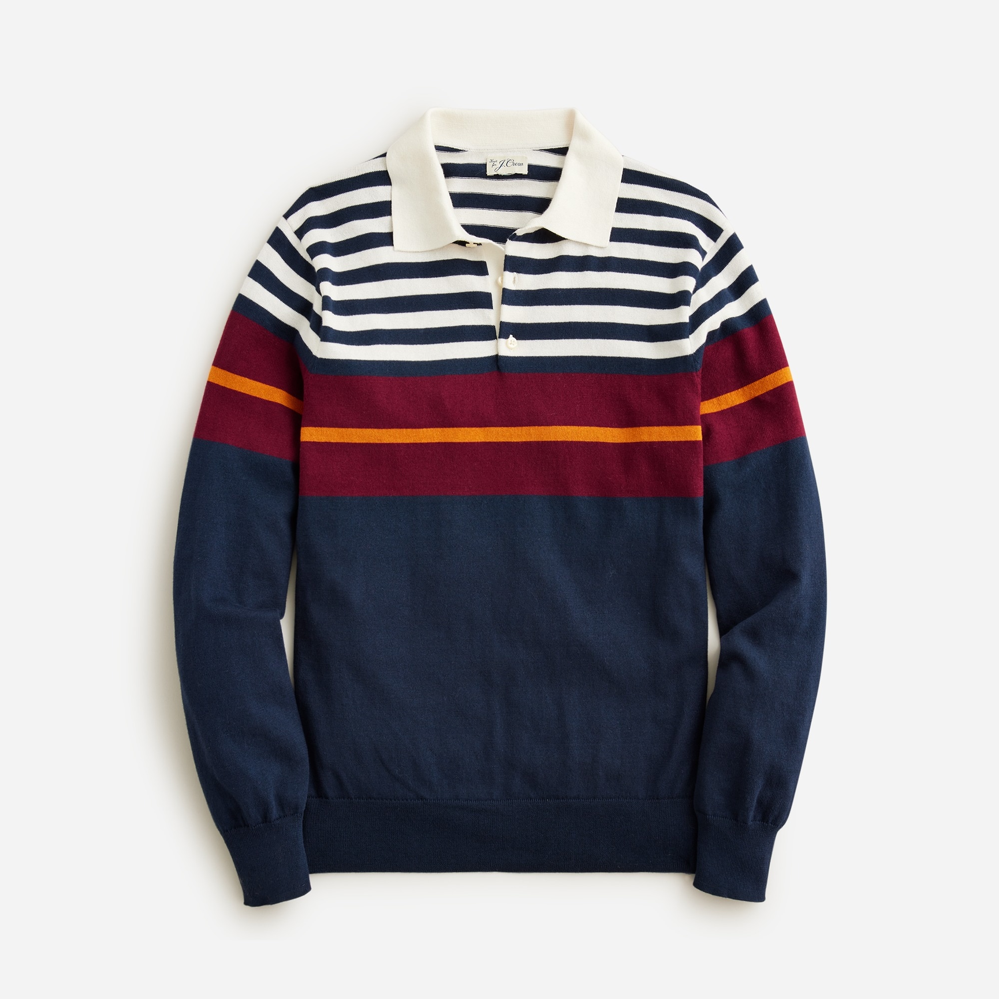 J.Crew Heritage Cotton Sweaterpolo In Mixed Stripe For Men