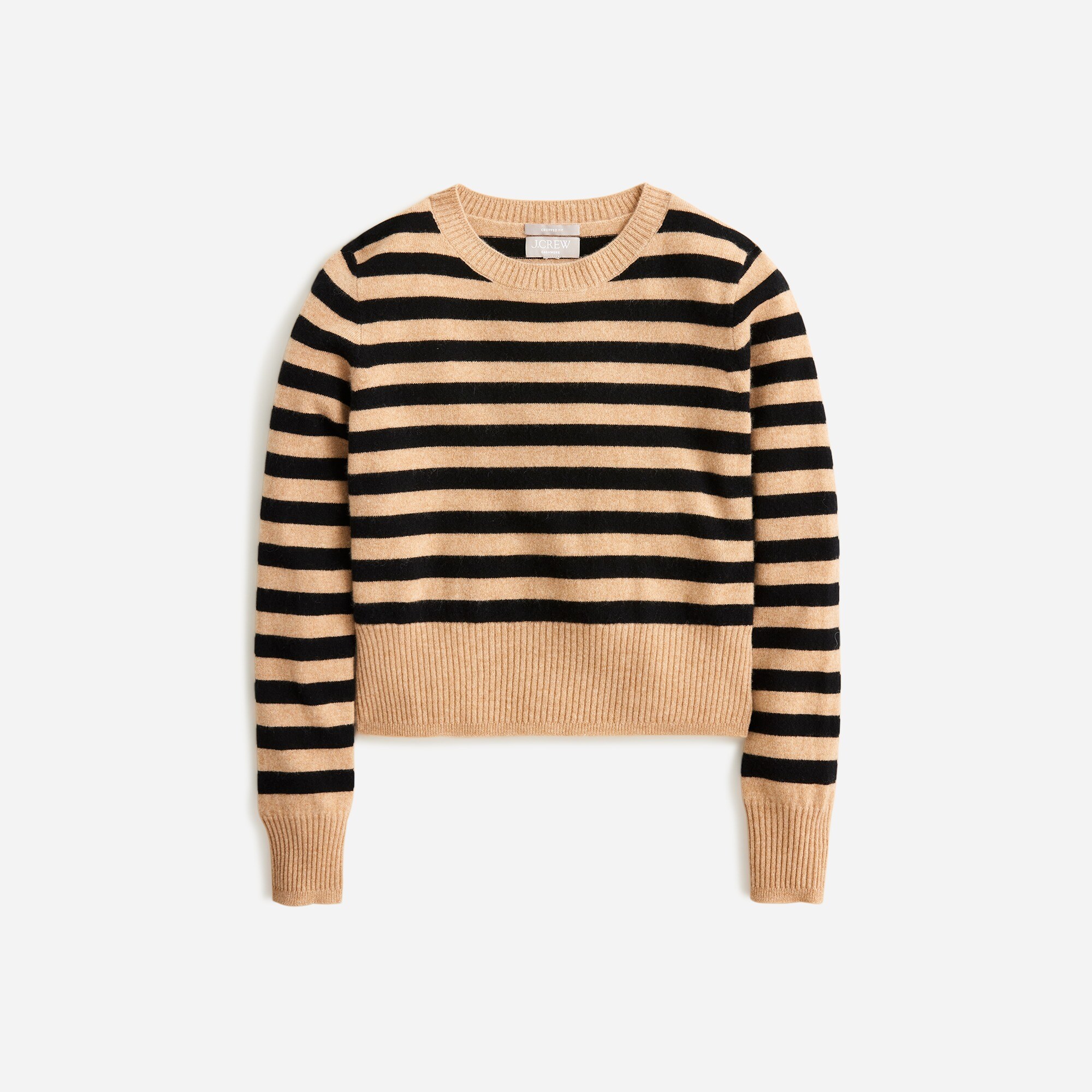 J.Crew Cashmere Shrunken Crewneck Sweater In Stripe For Women