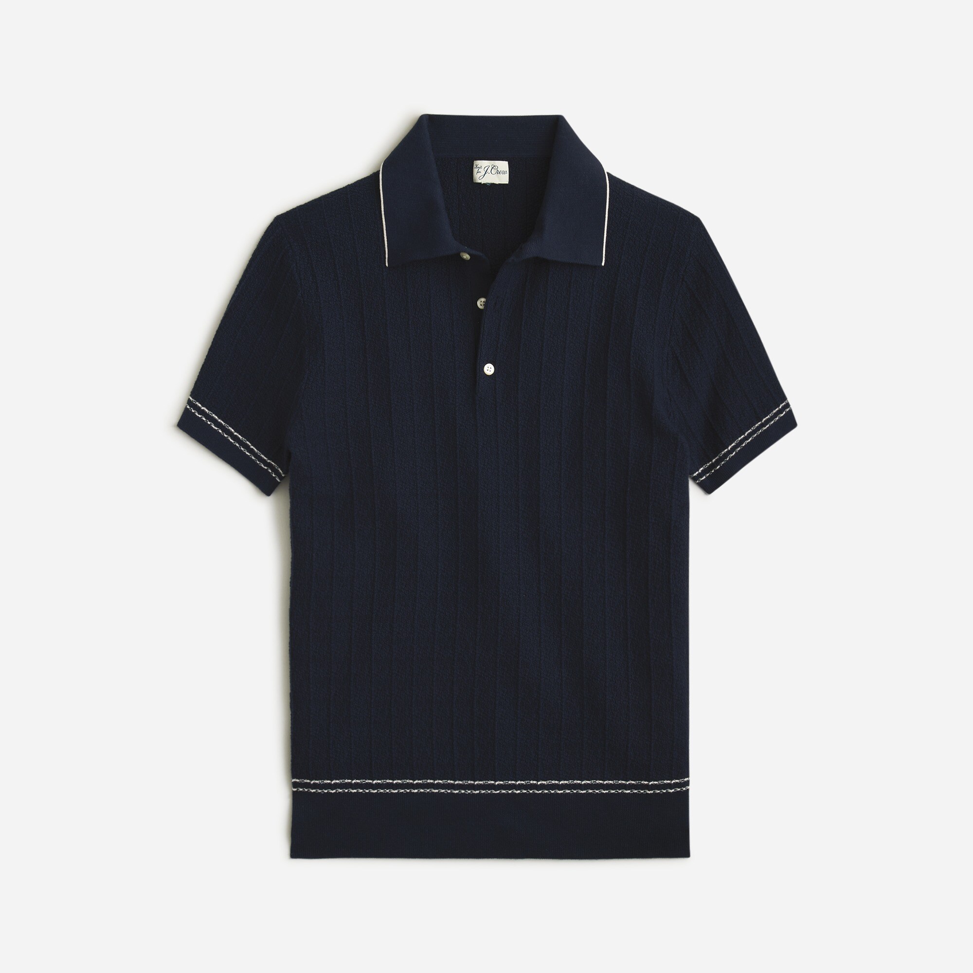 J.Crew Texturestitch Cottontipped Sweaterpolo For Men