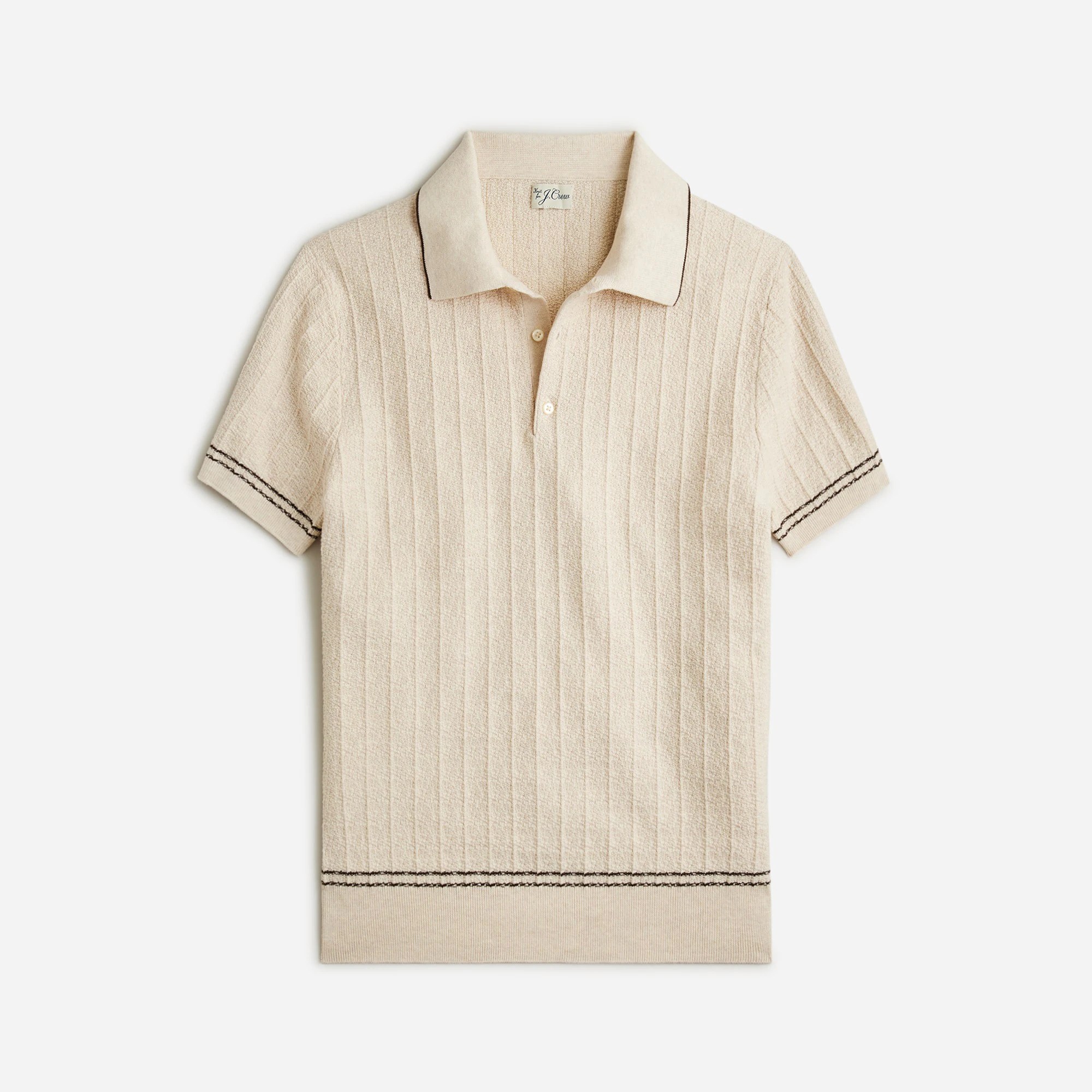 J.Crew Texturestitch Cottontipped Sweaterpolo For Men