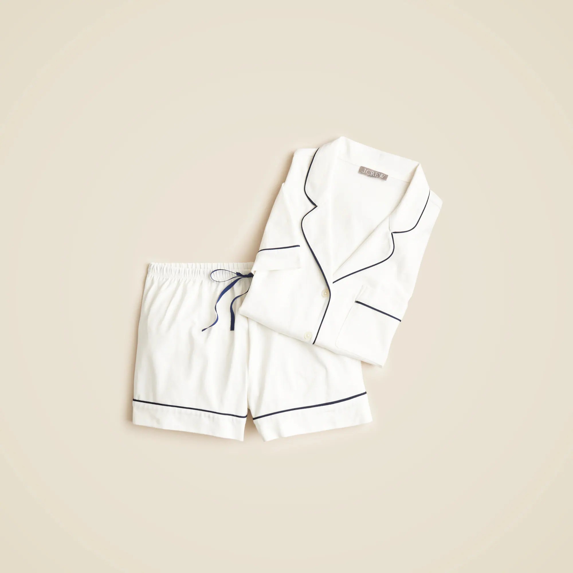 J.Crew Shortsleeve Pajama Short Set In Dreamy Cotton Blend For Women