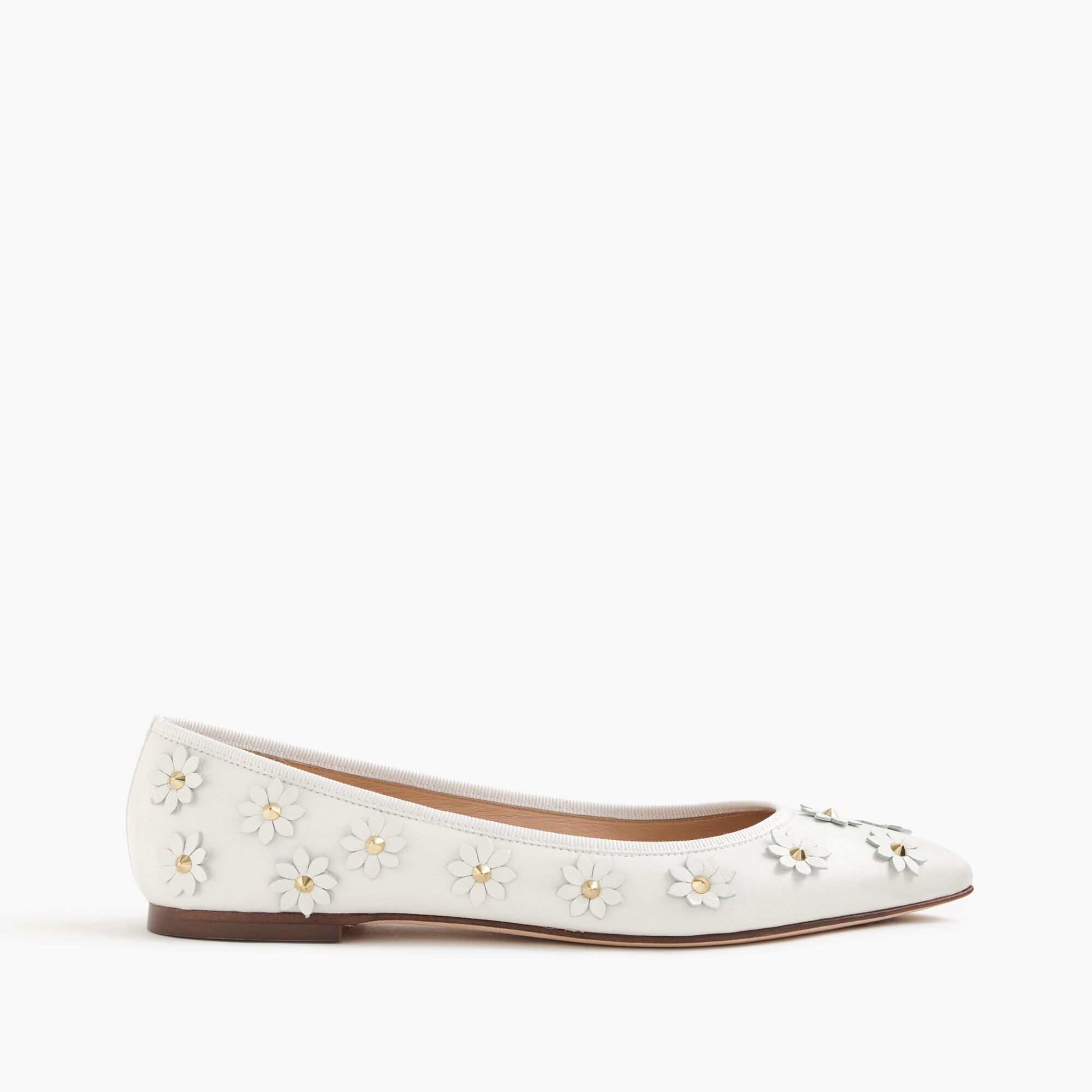J.Crew Gemma Leather Flower Flats