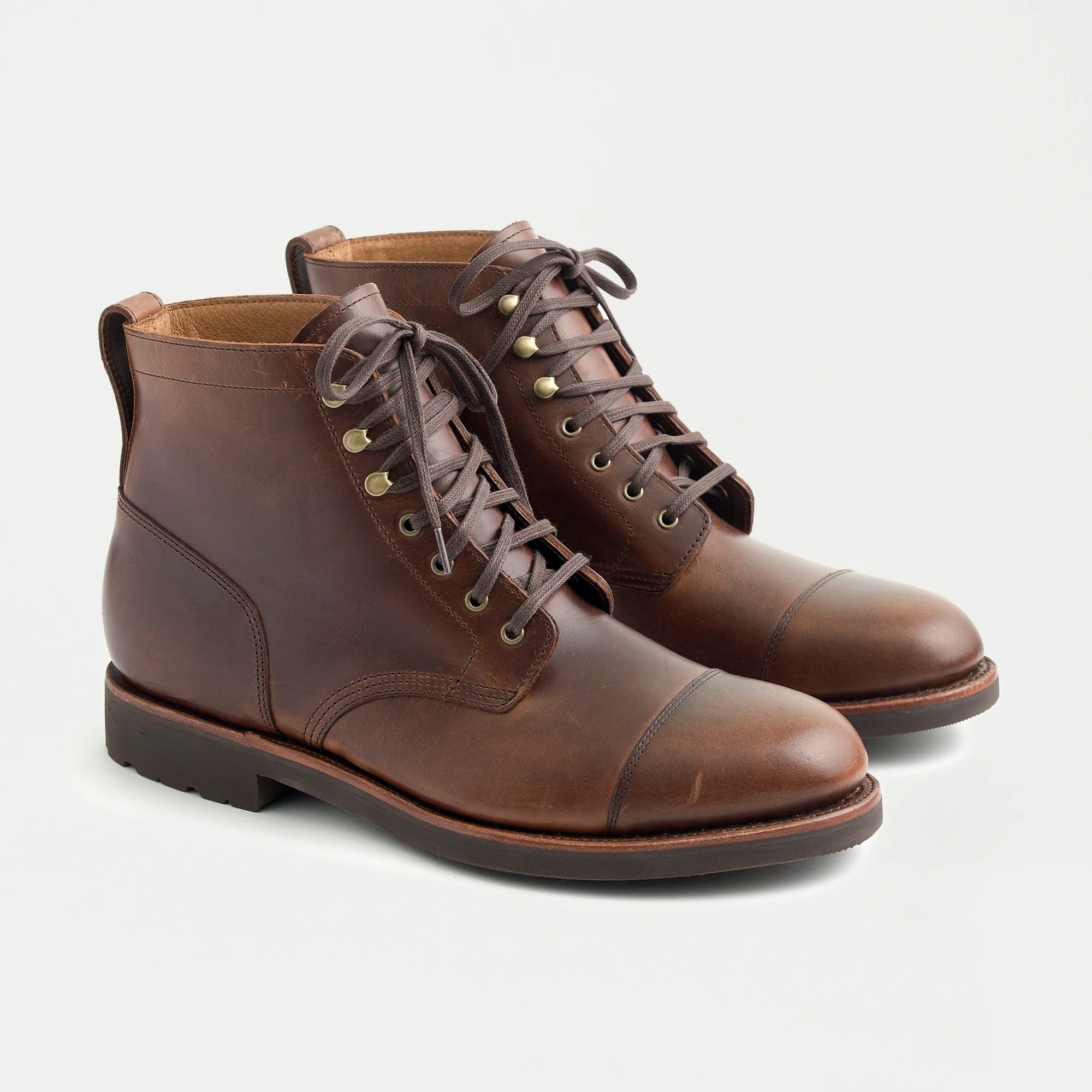 J.Crew Kenton Leather Captoe Boots For Men