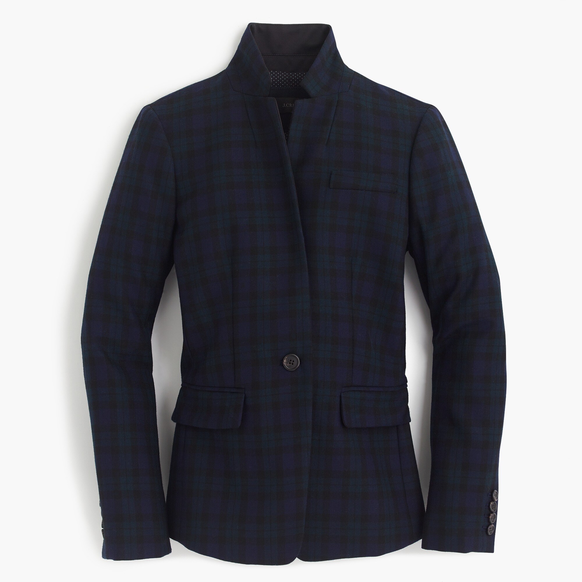 Regent Blazer In Black Watch With Satin Lapel Women's Blazers J.Crew