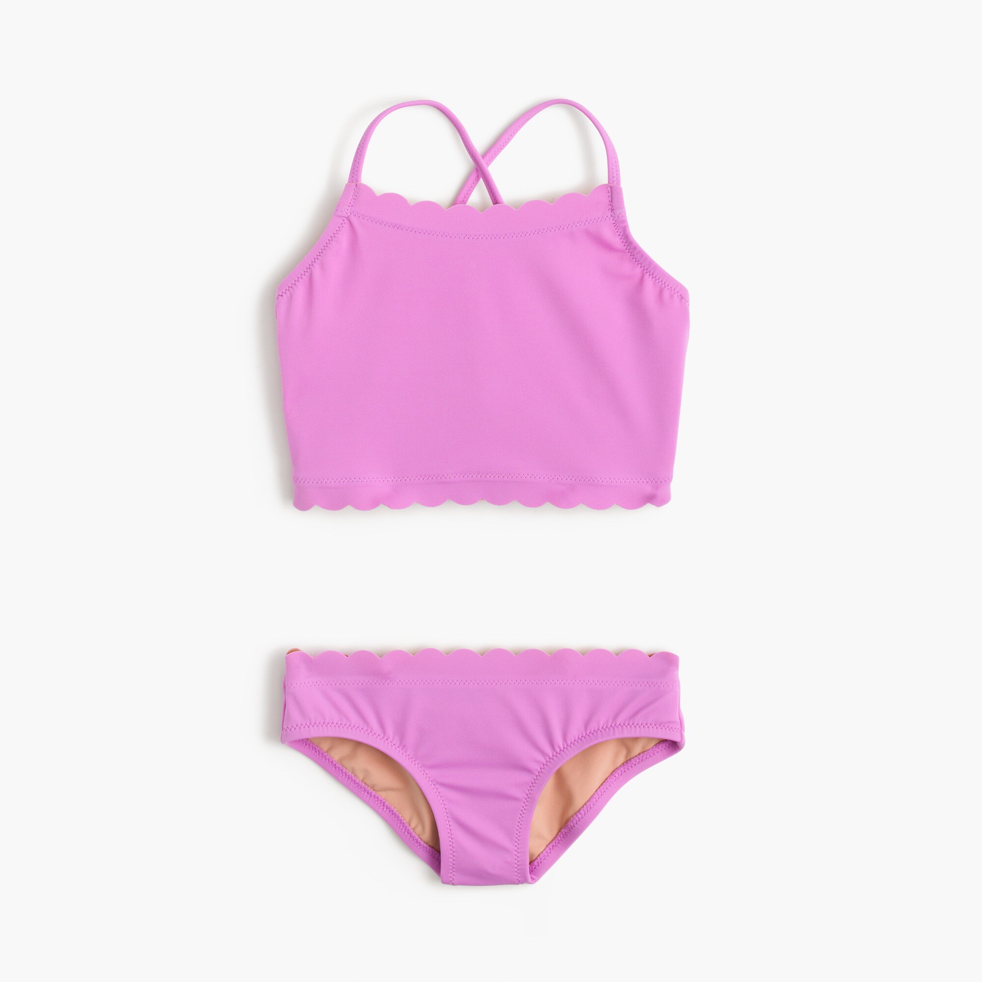 Girls' Scalloped Tankini Set Girls' Swimwear J.Crew