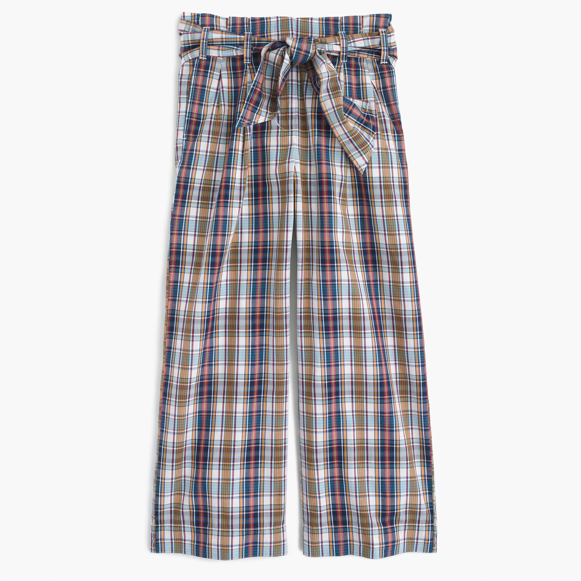 Tie Waist Pant In Vintage Plaid Women Wide Leg J Crew