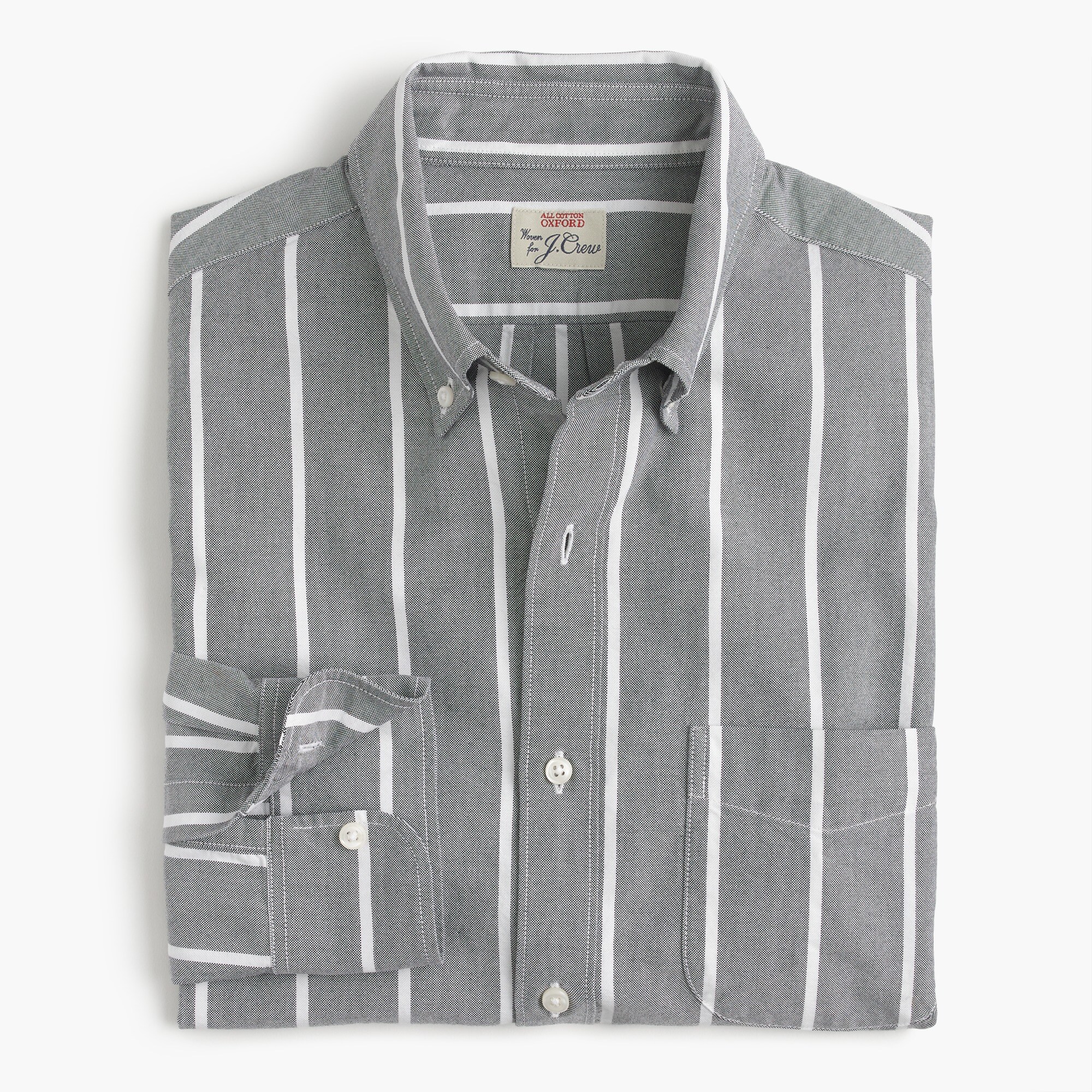Slim American Pima cotton oxford shirt in wide stripe Men casual