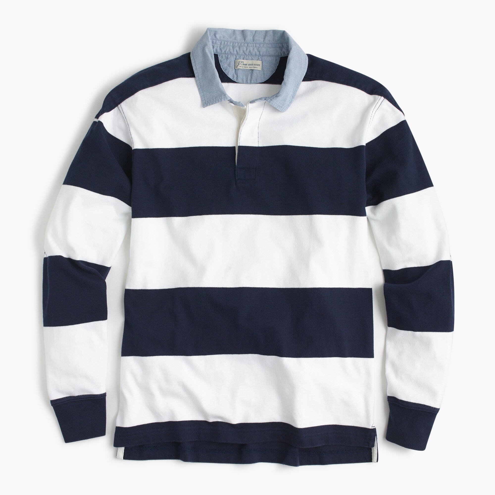 Rugby shirt in blueandwhite stripe Men tshirts & polos J.Crew