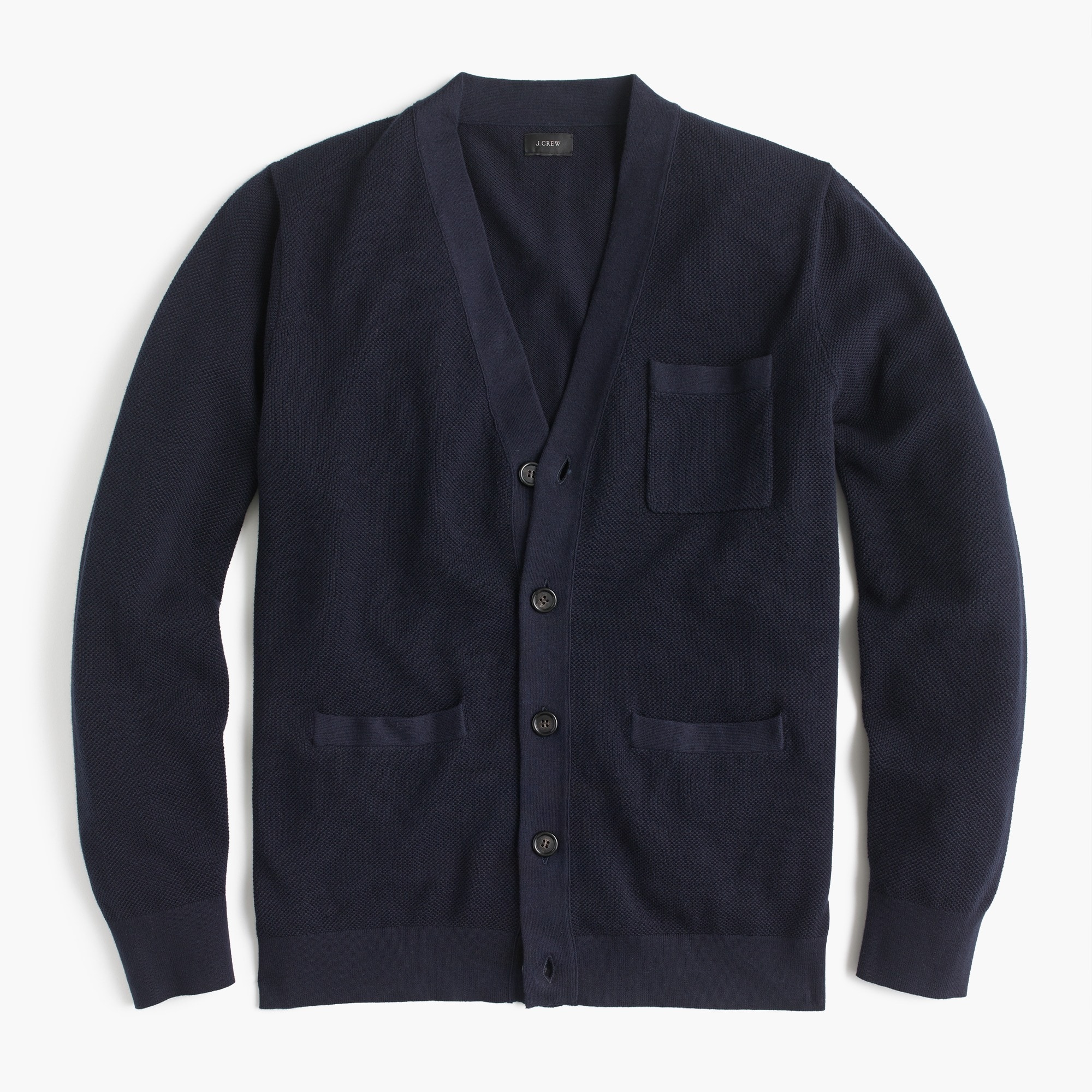 Men's CottonCashmere Piqué Cardigan Sweater Men's Sweaters J.Crew