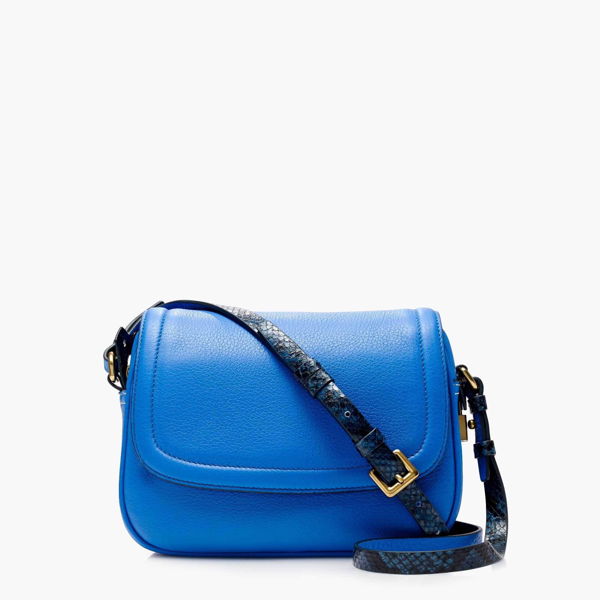 flap bag with printed strap in Italian leather Women bags J.Crew
