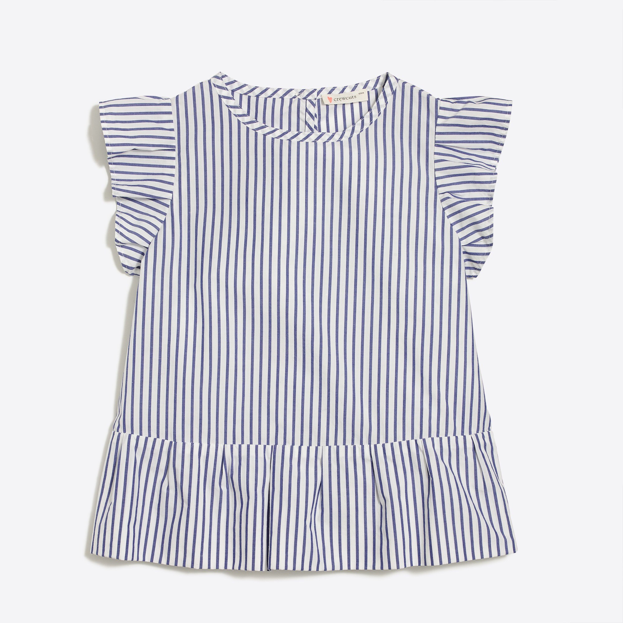 Girls' striped rufflehem shirt Girl novelty shirts J.Crew