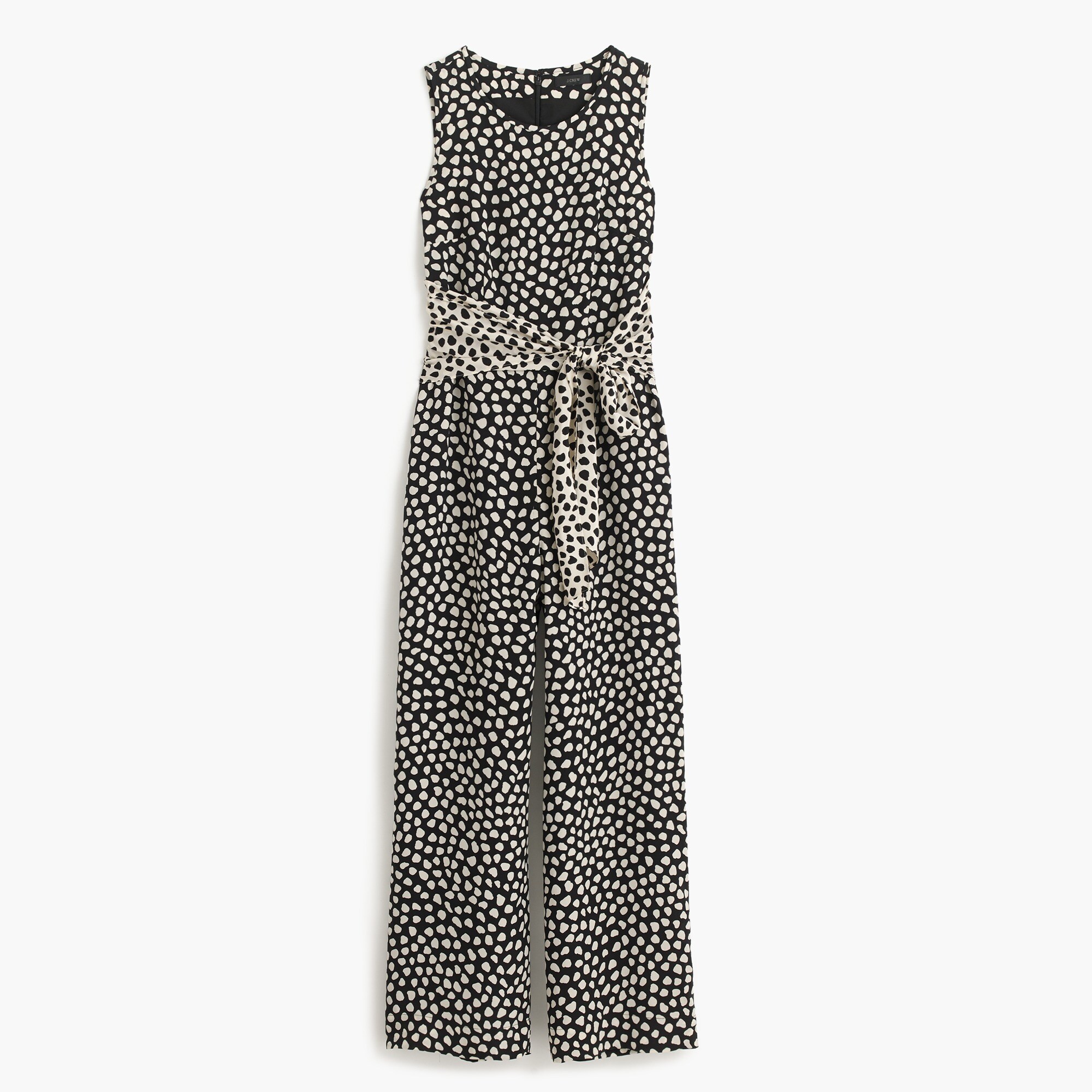Petite Tiefront jumpsuit in pebble print Women dresses J.Crew