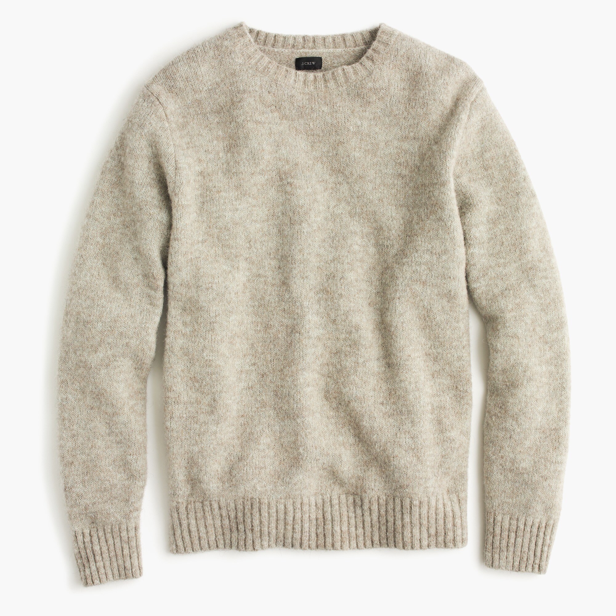 Alpaca crewneck sweater in light brown Men Lambswool J.Crew