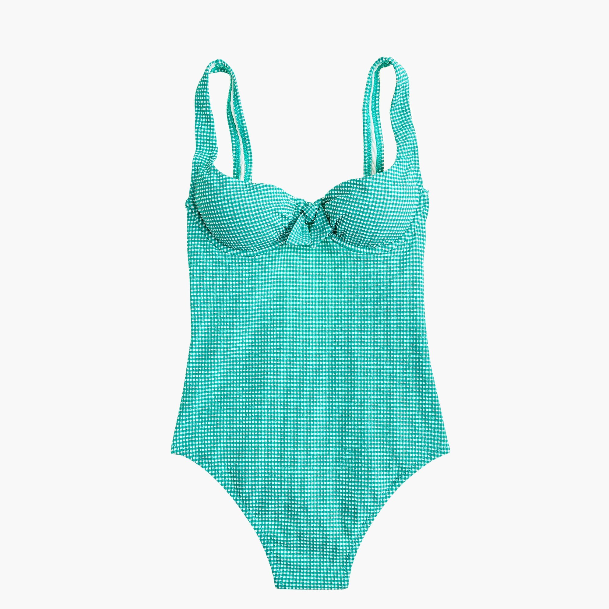 J.Crew Underwire Scoopback Onepiece Swimsuit In Tiny Gingham