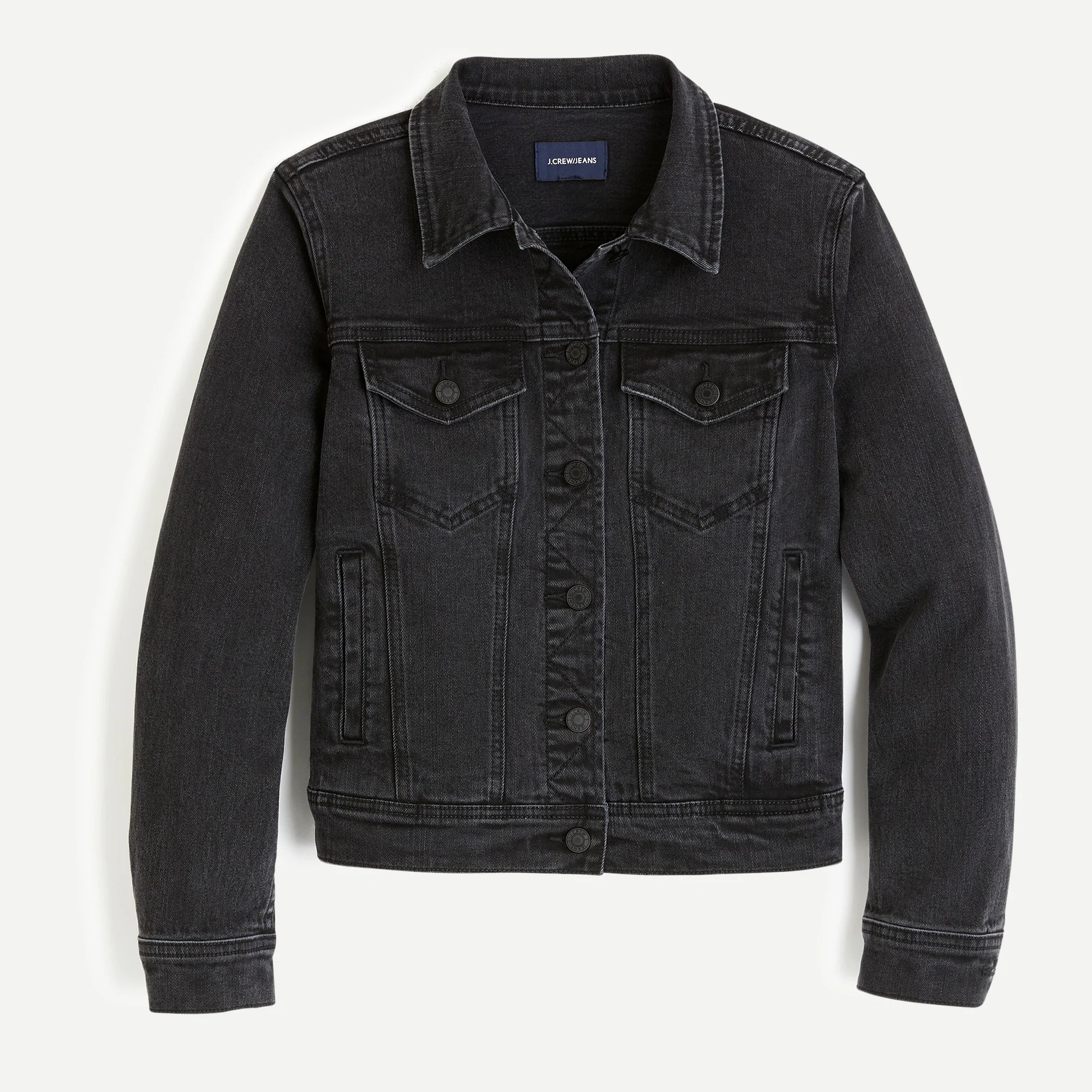 J.Crew Classic Denim Jacket In Black For Women