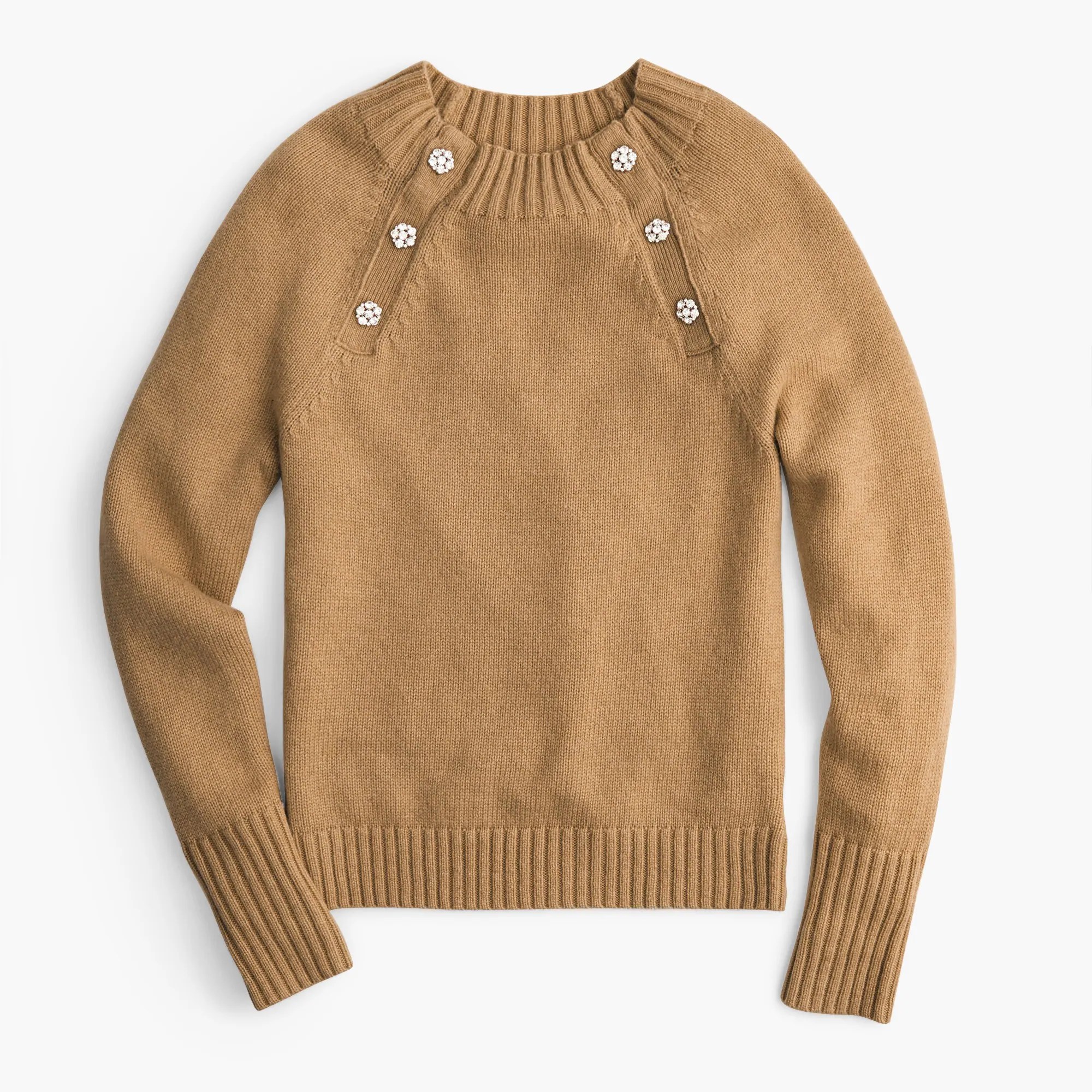 J.Crew Crewneck Sweater With Jeweled Buttons For Women