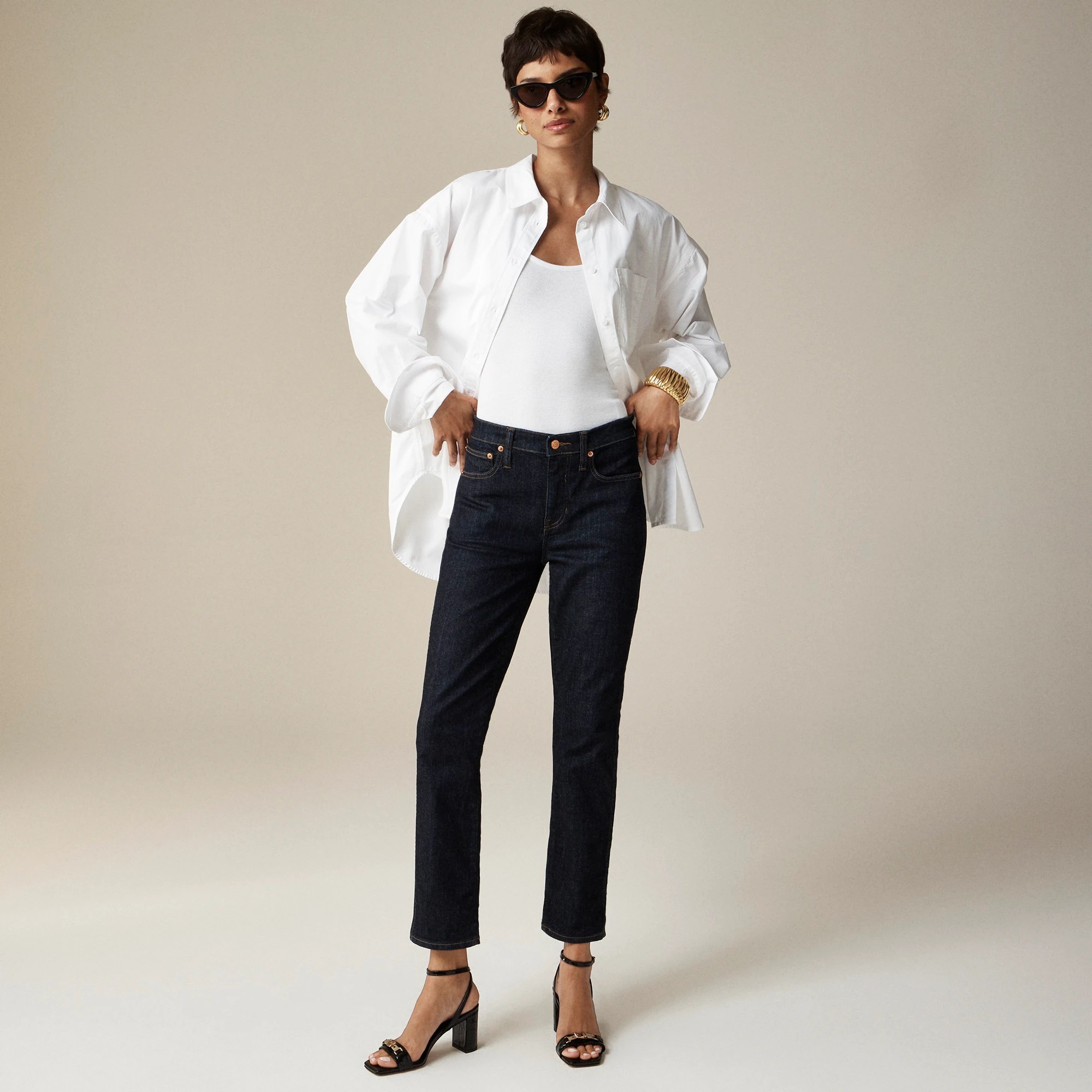 J.Crew 9" Midrise Vintage Slimstraight Jean In Resin Rinse For Women