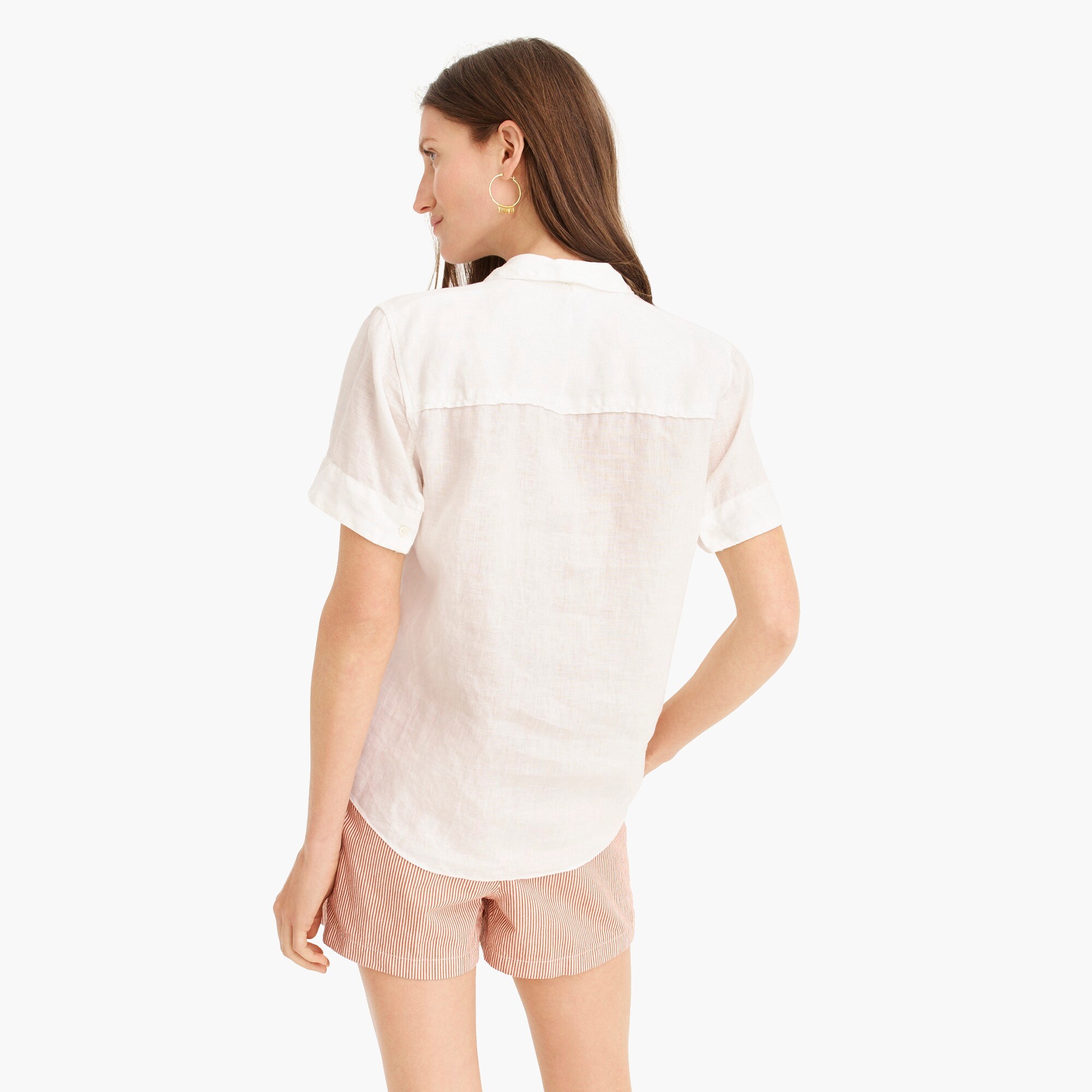 J.Crew Shortsleeve Popover In Linen For Women