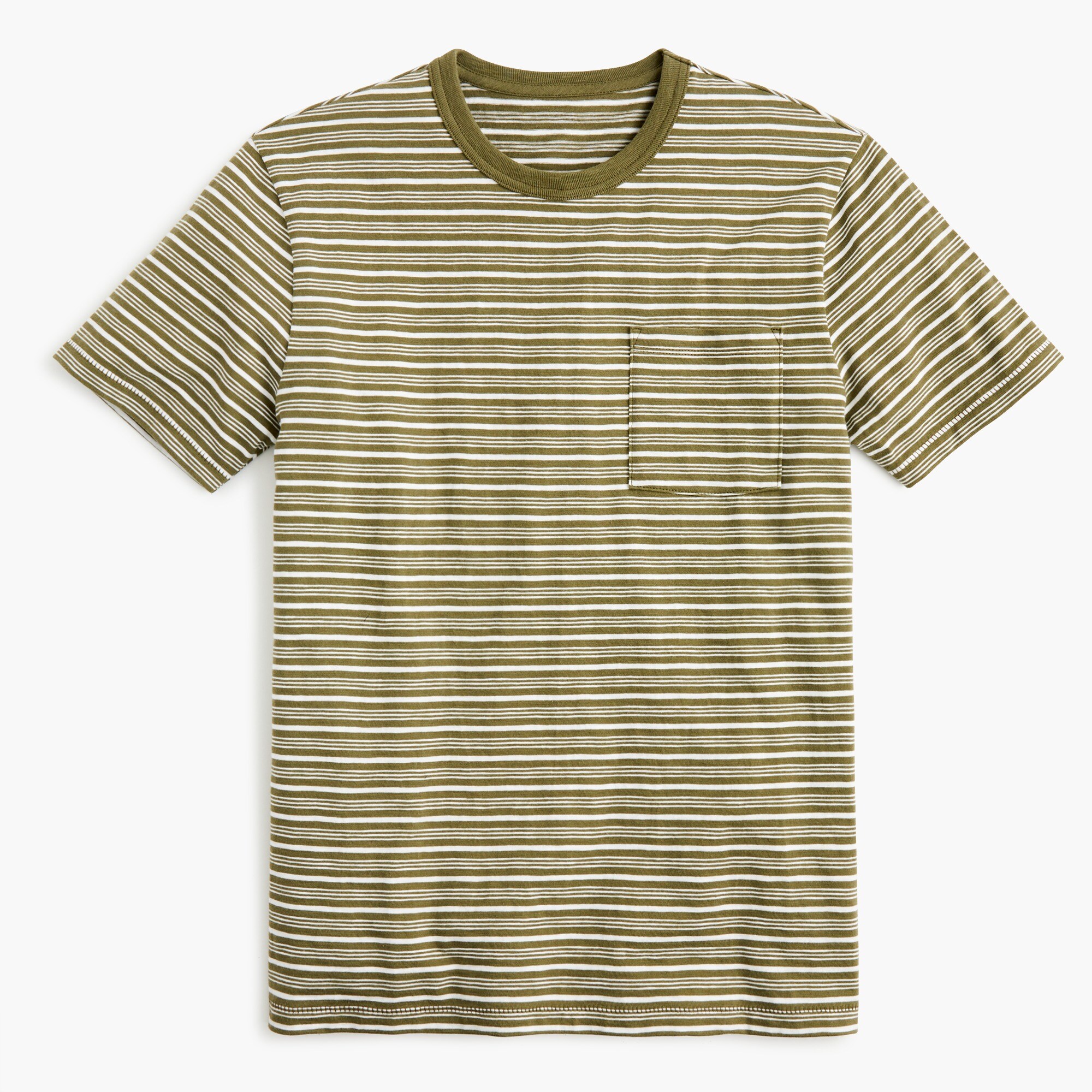 J.Crew Slub Jersey Pocket Tshirt In Green Stripe