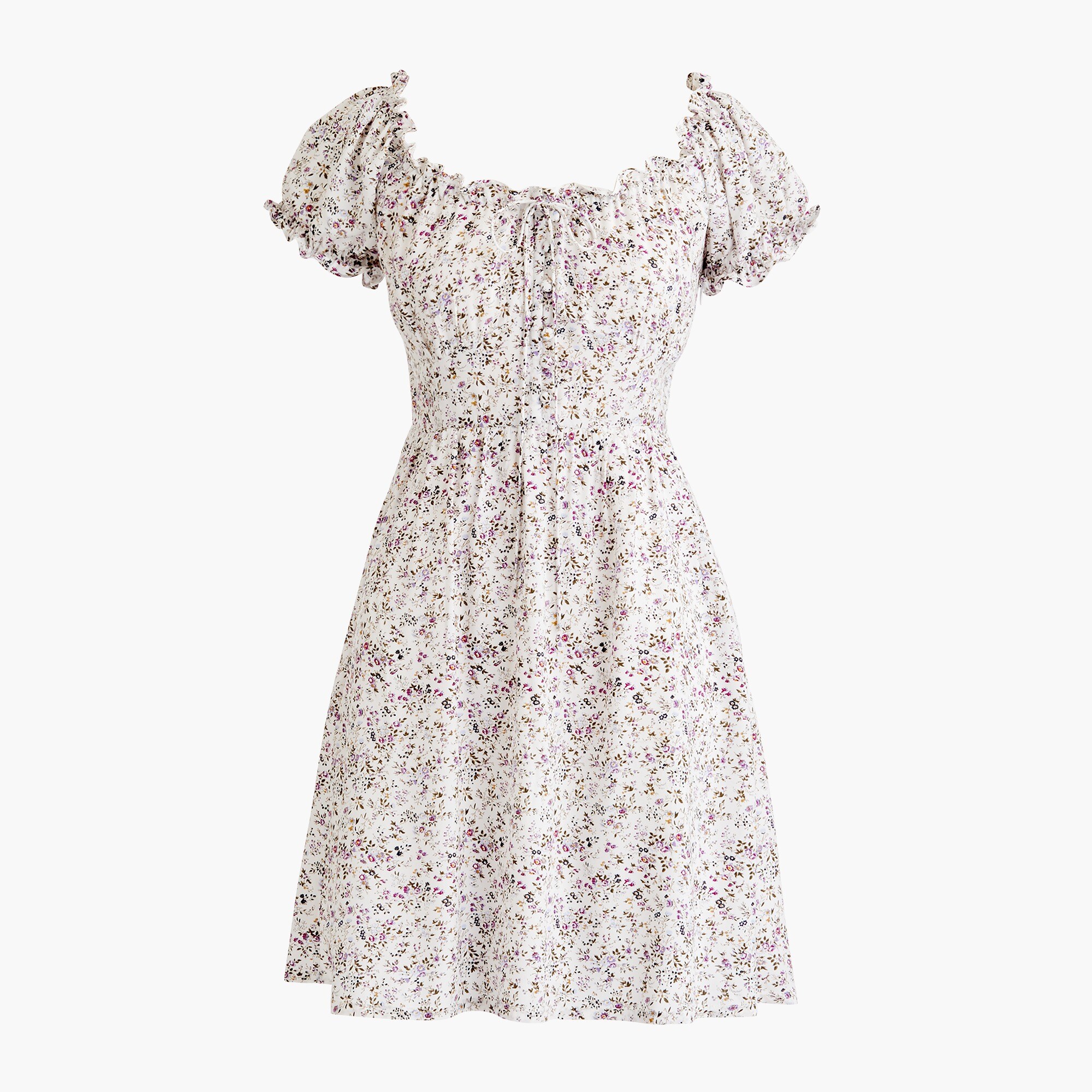 J.Crew Puffsleeve Peasant Mini Dress In Soft Rayon For Women