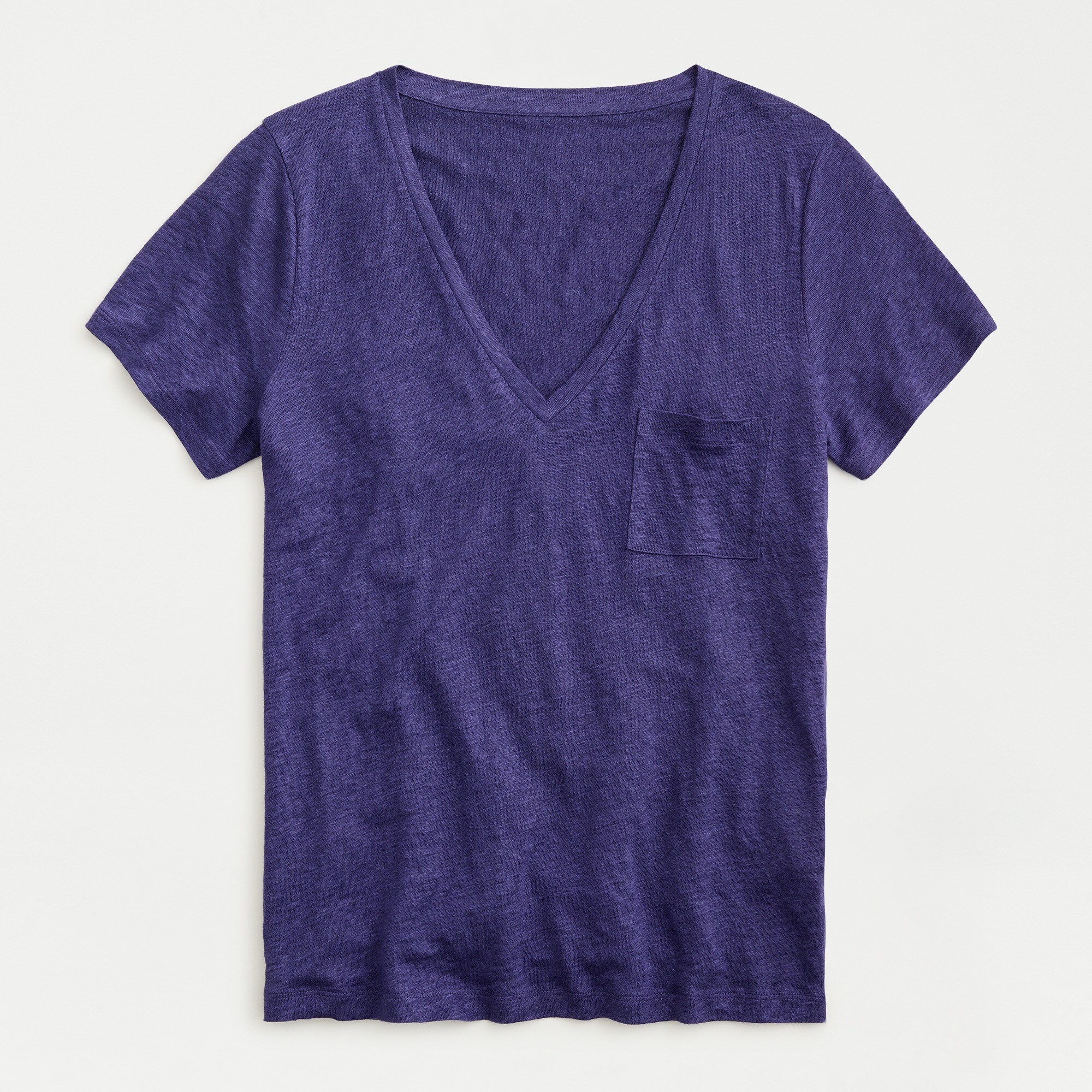 J.Crew Linen Vneck Pocket Tshirt For Women