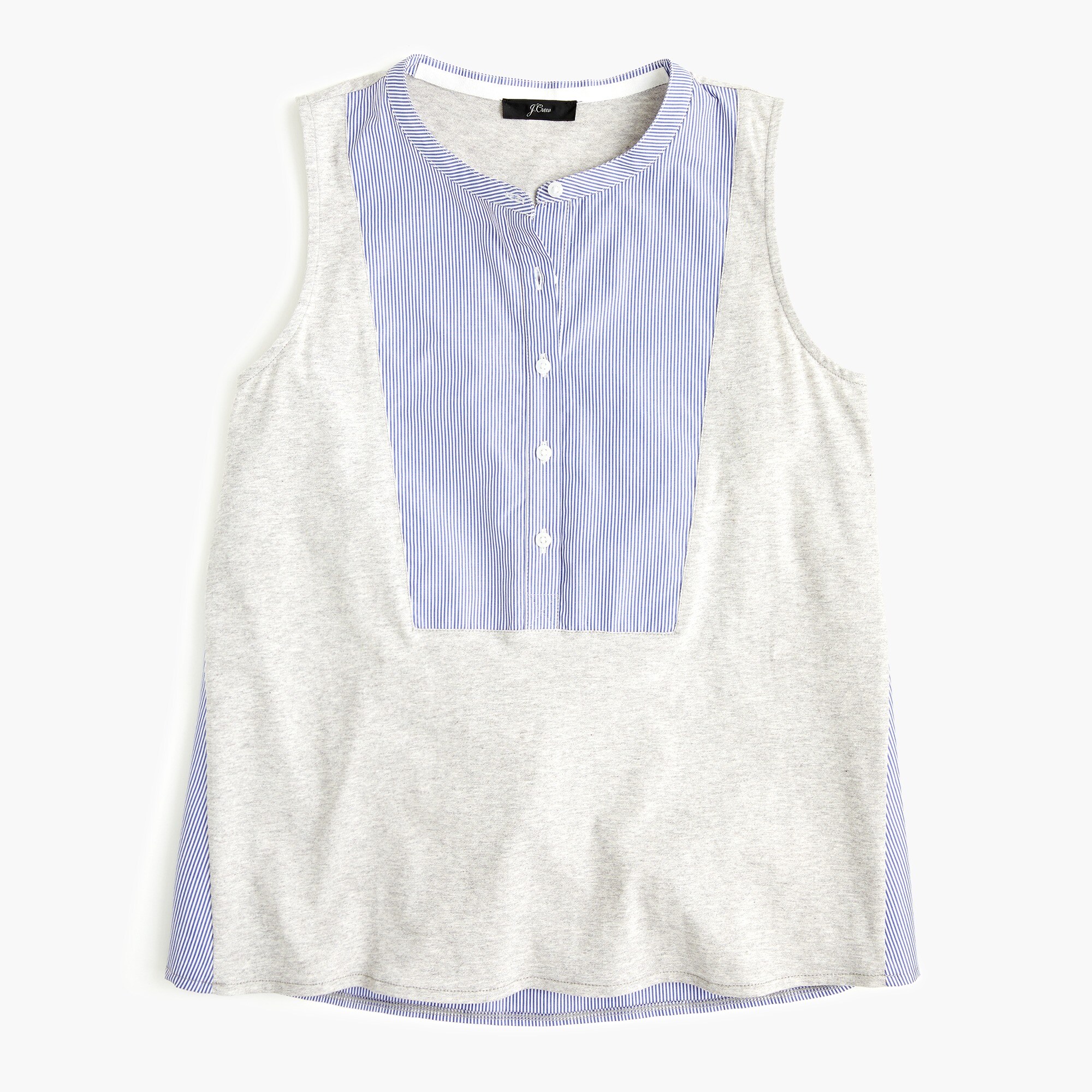 J.Crew Cotton Jersey Mixedmedia Henley Tank Top