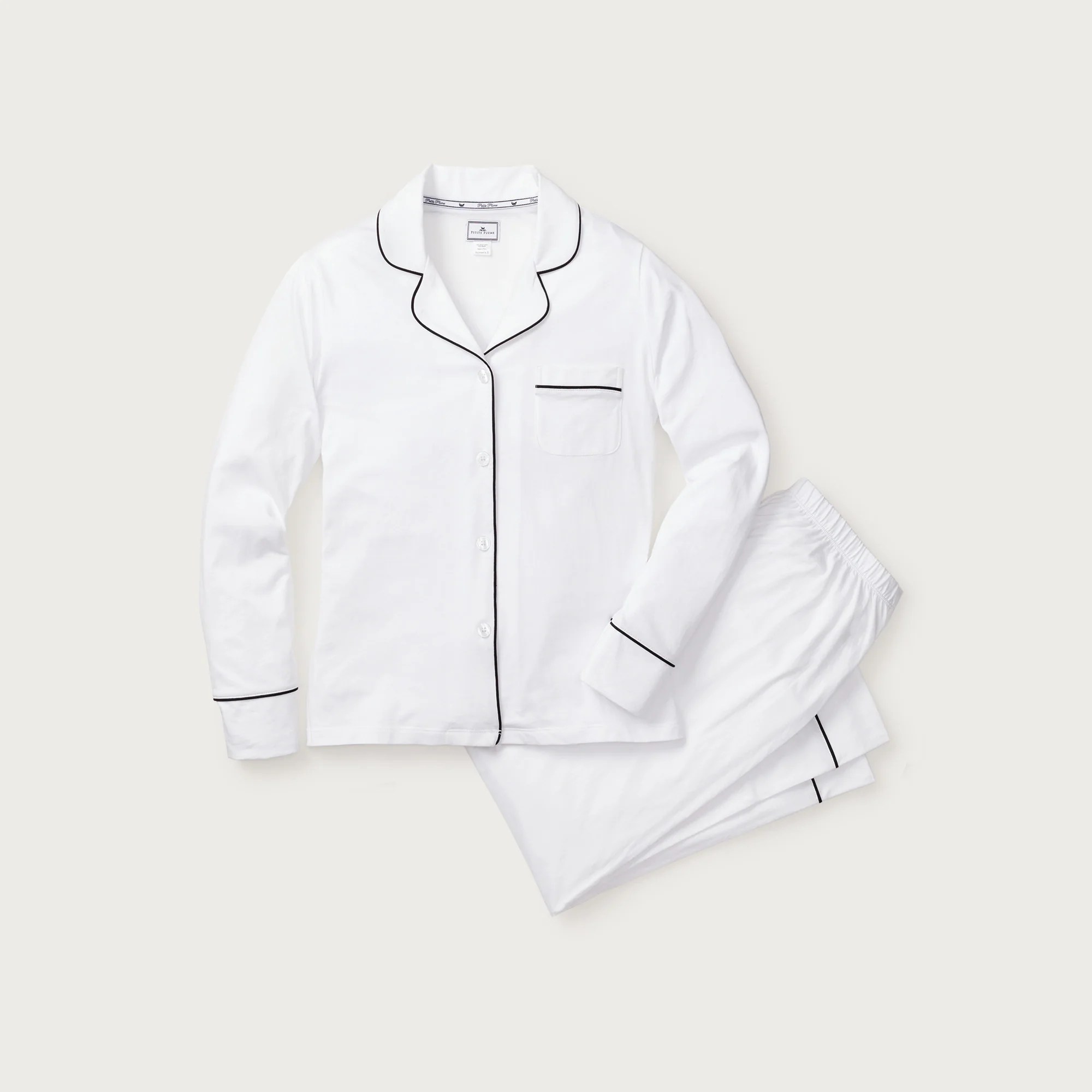  Petite Plume™ Women's Pima Cotton Pajama Set With Piping For Women