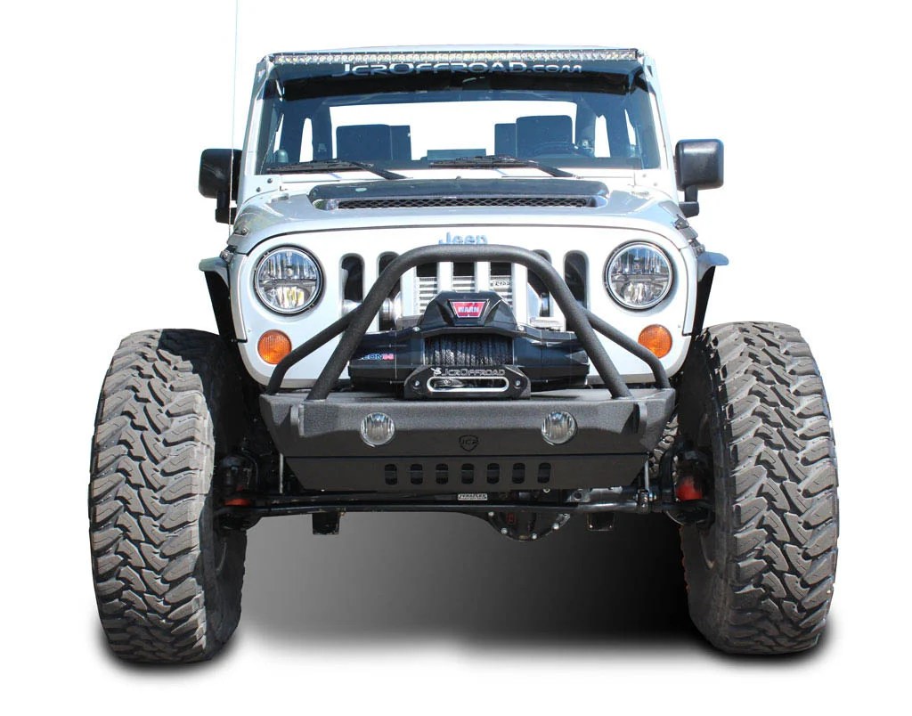 JcrOffroad Wrangler Stubby Front PreRunner Stinger Winch Bumper JK