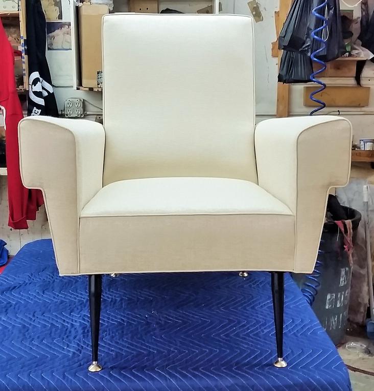 Custom Repholstery & wood finish.