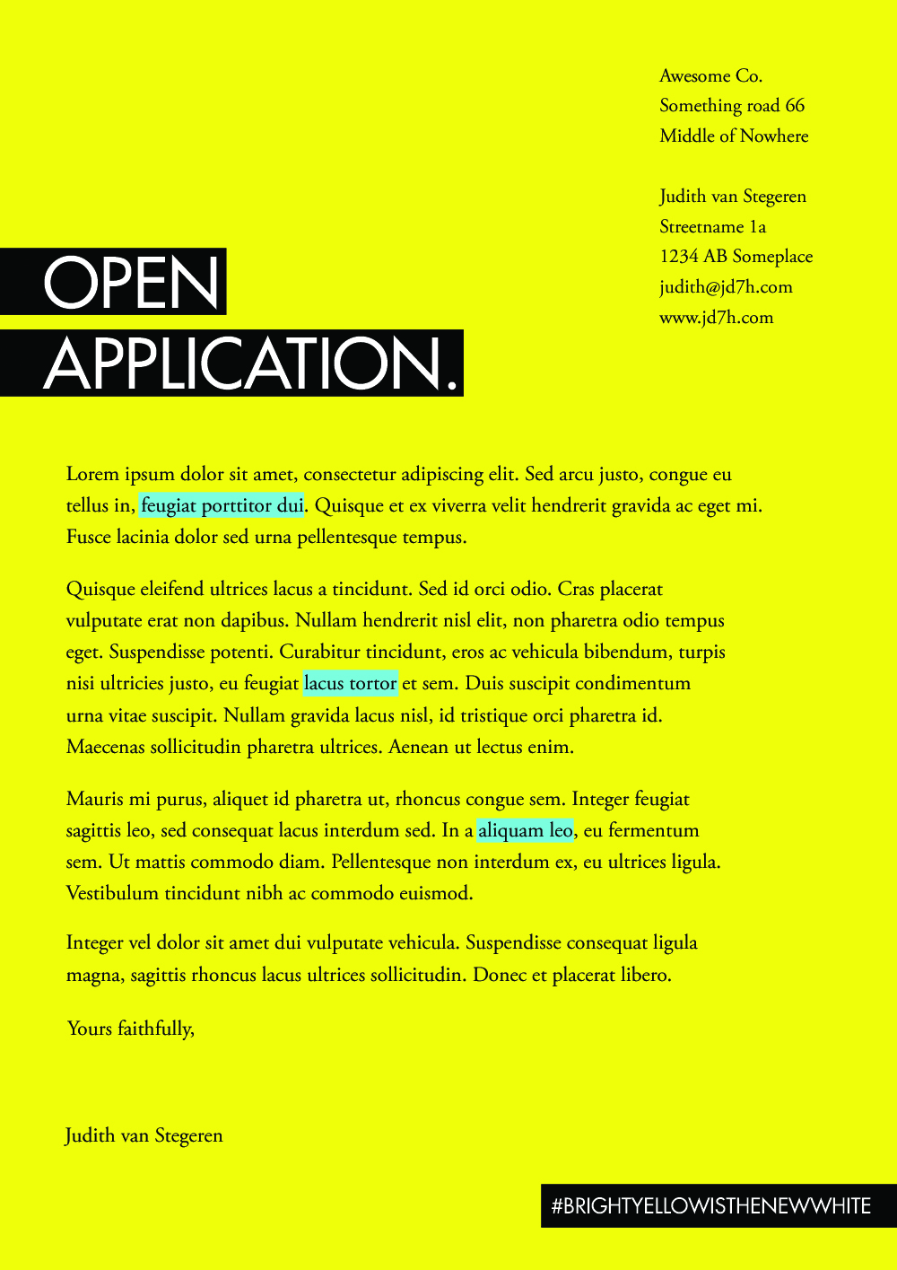 Application Letter Design Template Images