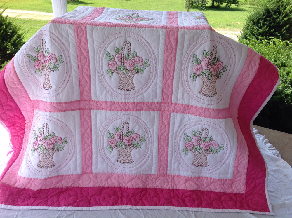 Basket of Flowers Quilt Blocks 1 Jack Dempsey Needle Art