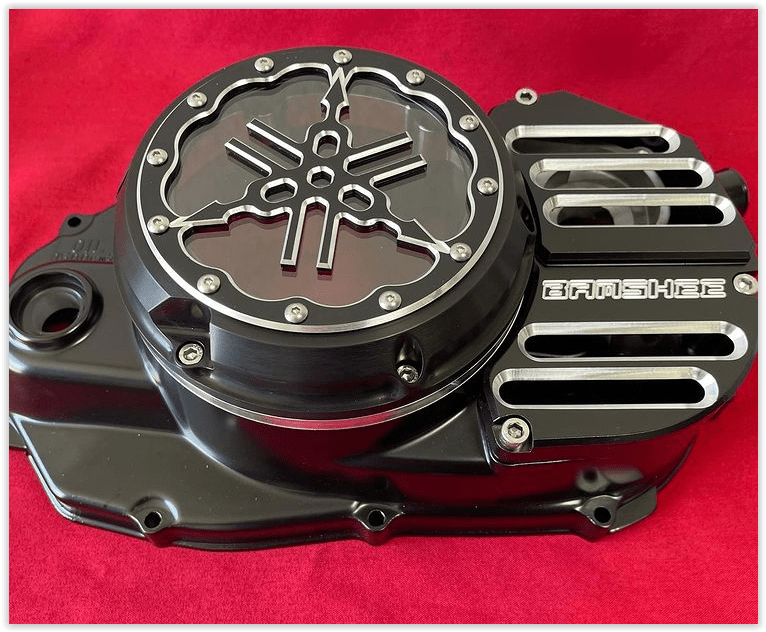 Banshee Lockup Clutch Cover Black/Machined Slotted By Protech JDS Customs