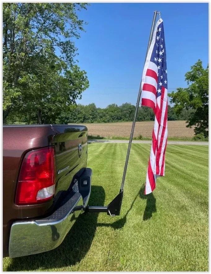 2" Hitch Receiver Flag Mount with (2) poles JDS Customs