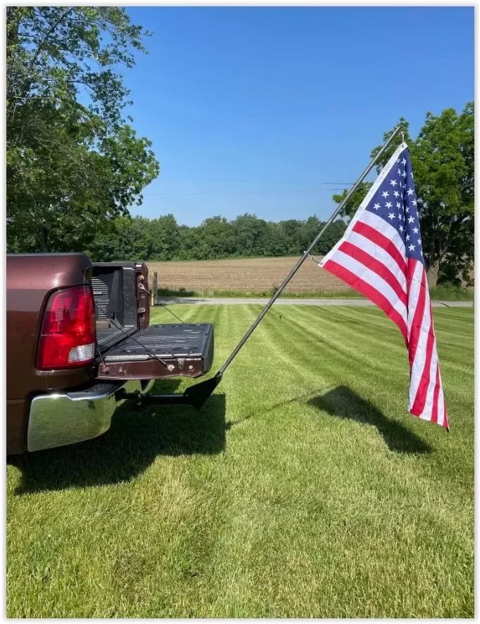 2" Hitch Receiver Flag Mount with (2) poles JDS Customs