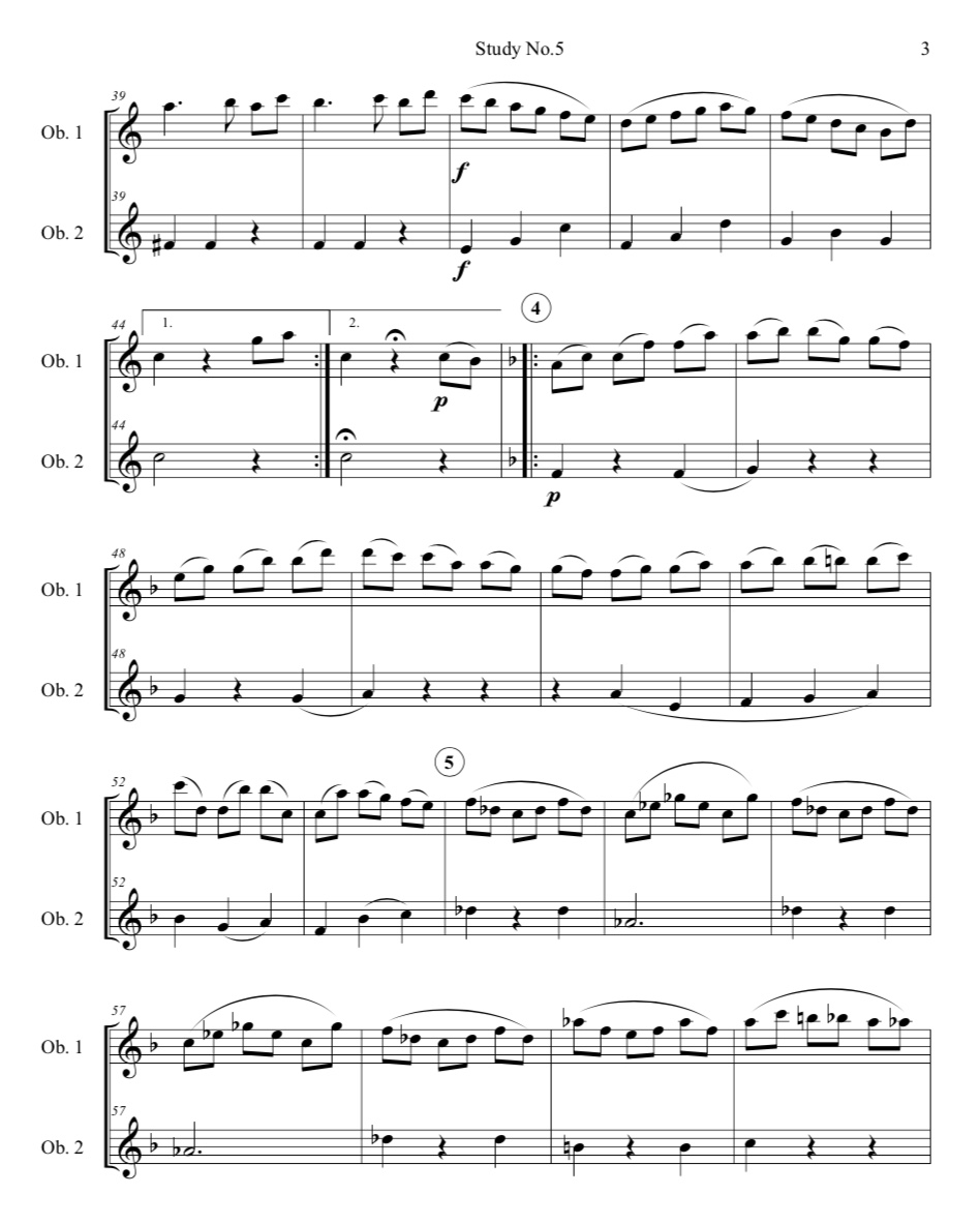 Dotzauer Study no.5 oboe duet (Digital Download) JDW Sheet Music