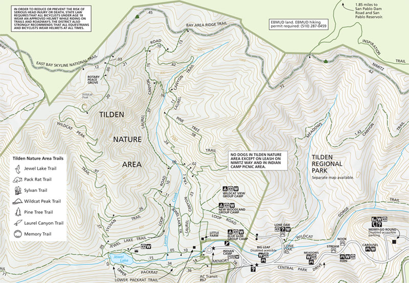 Tilden Park Trail Map Photography and design by Don Jedlovec for the East Bay Regional Park
