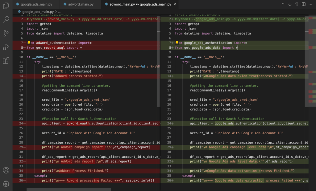 Google Ads API with Python extract Google Ads data