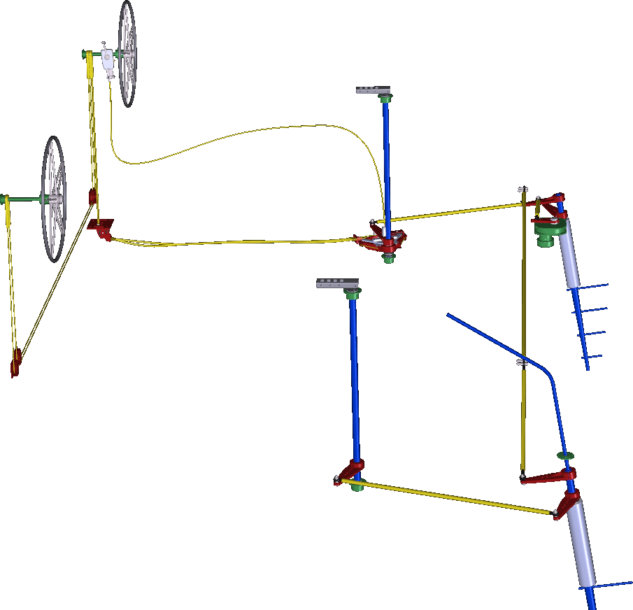 Examples of wheel steered boats catamarans cable steering