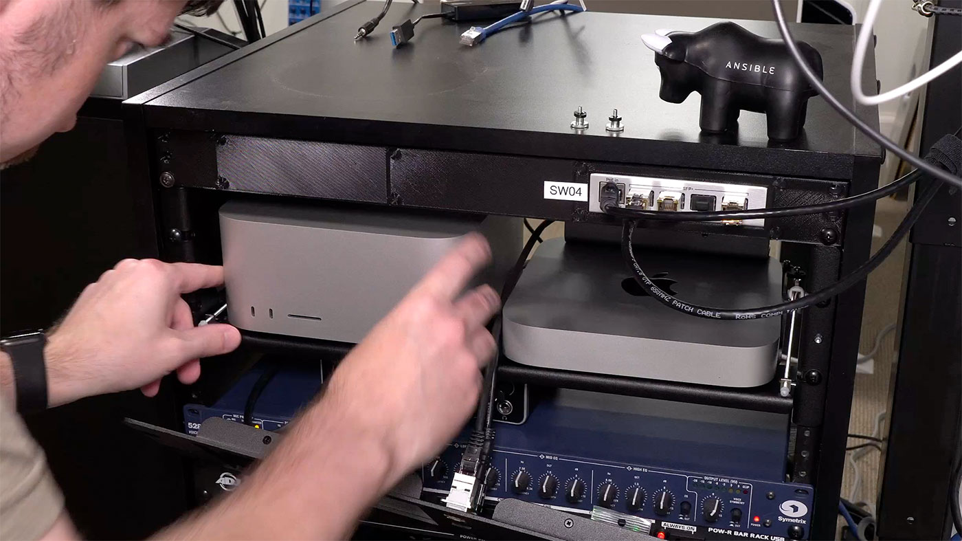 Two Macs in my Rack Mac Studio rackmount review Jeff Geerling