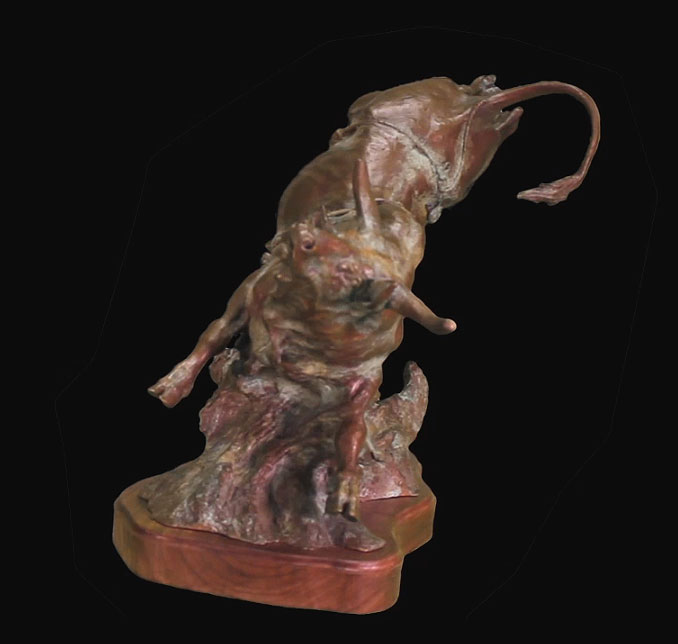 Bucking Bull Sculpture