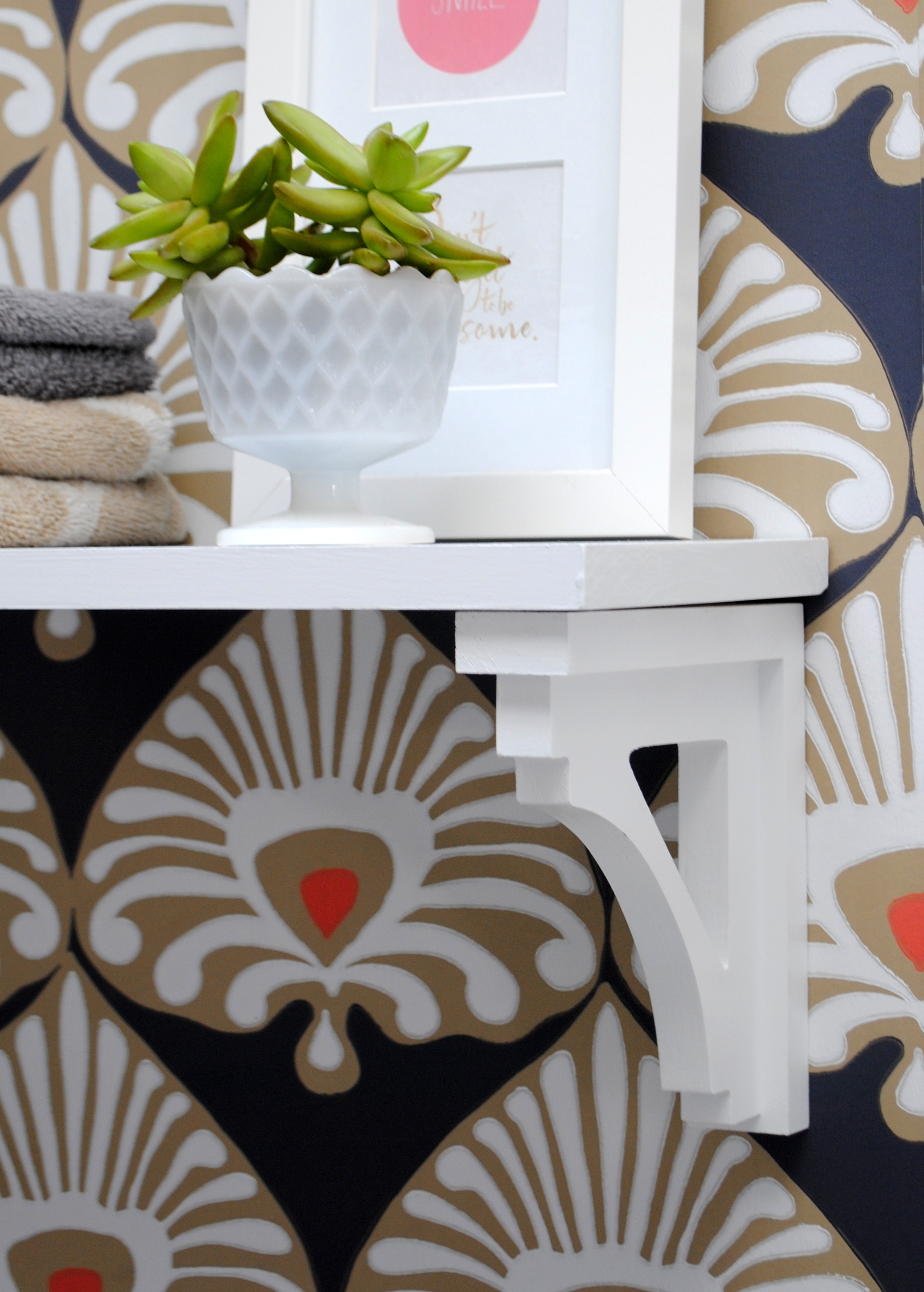 DIY Simple Wood Shelf with Decorative Brackets Jenna Burger