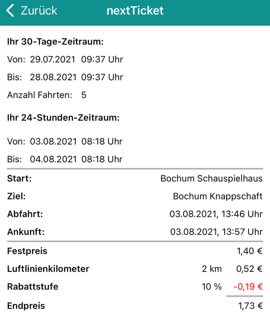 eTarif im VRR ab Dezember bei der Bogestra / Test vom nextTicket 2.0