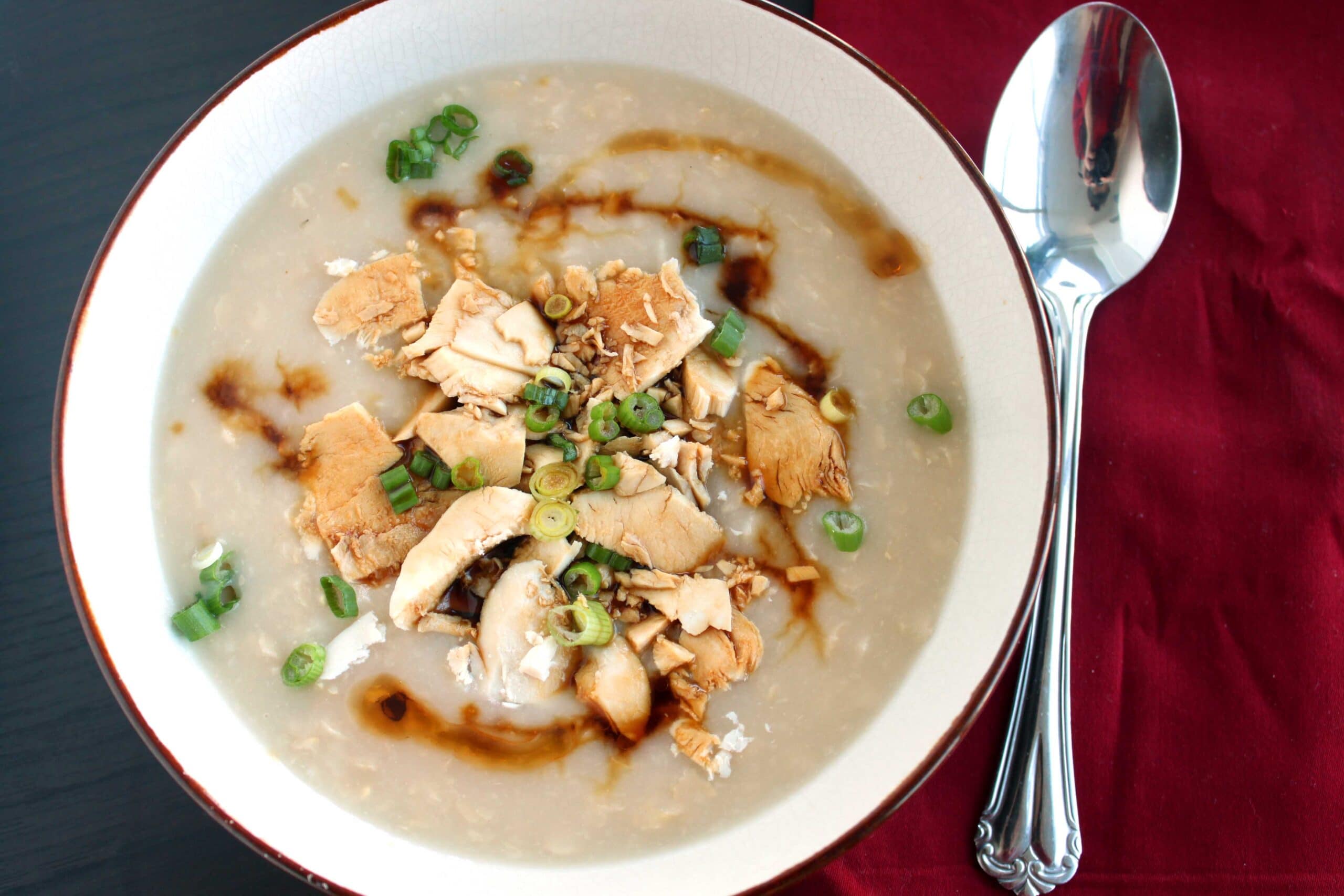 Brown Rice Chicken Congee (gf) by Jesse Lane Wellness