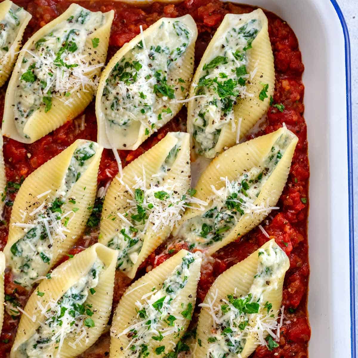 Stuffed Shells with Spinach Jessica Gavin